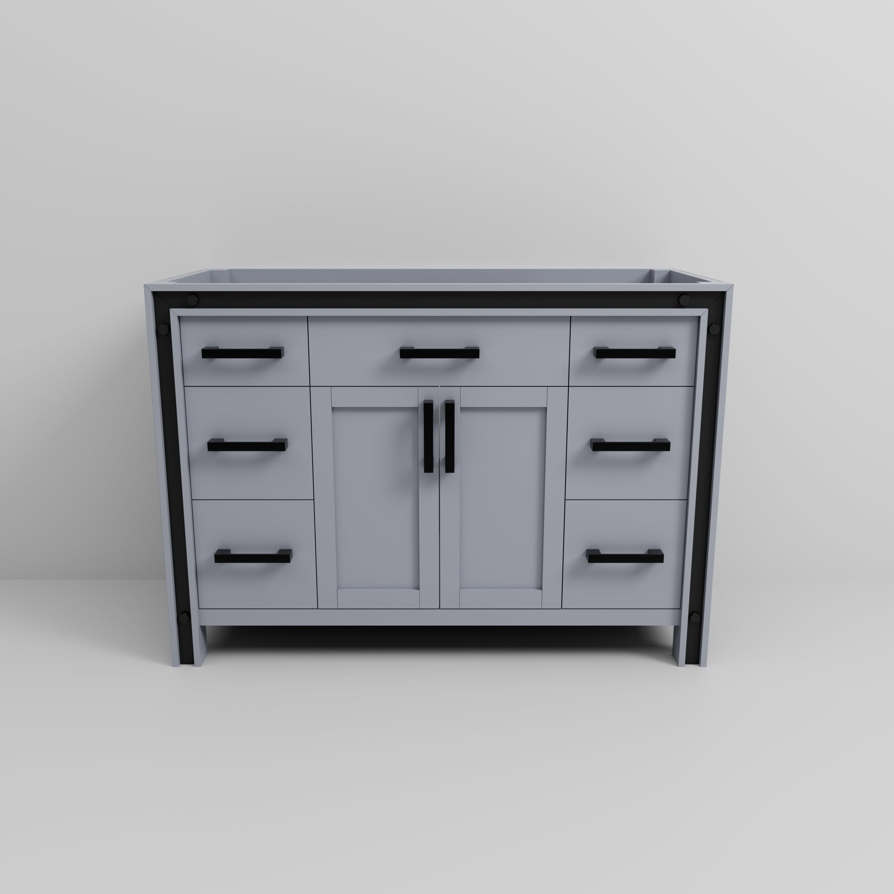Ziva 48 in W x 22 in D Dark Grey Bath Vanity