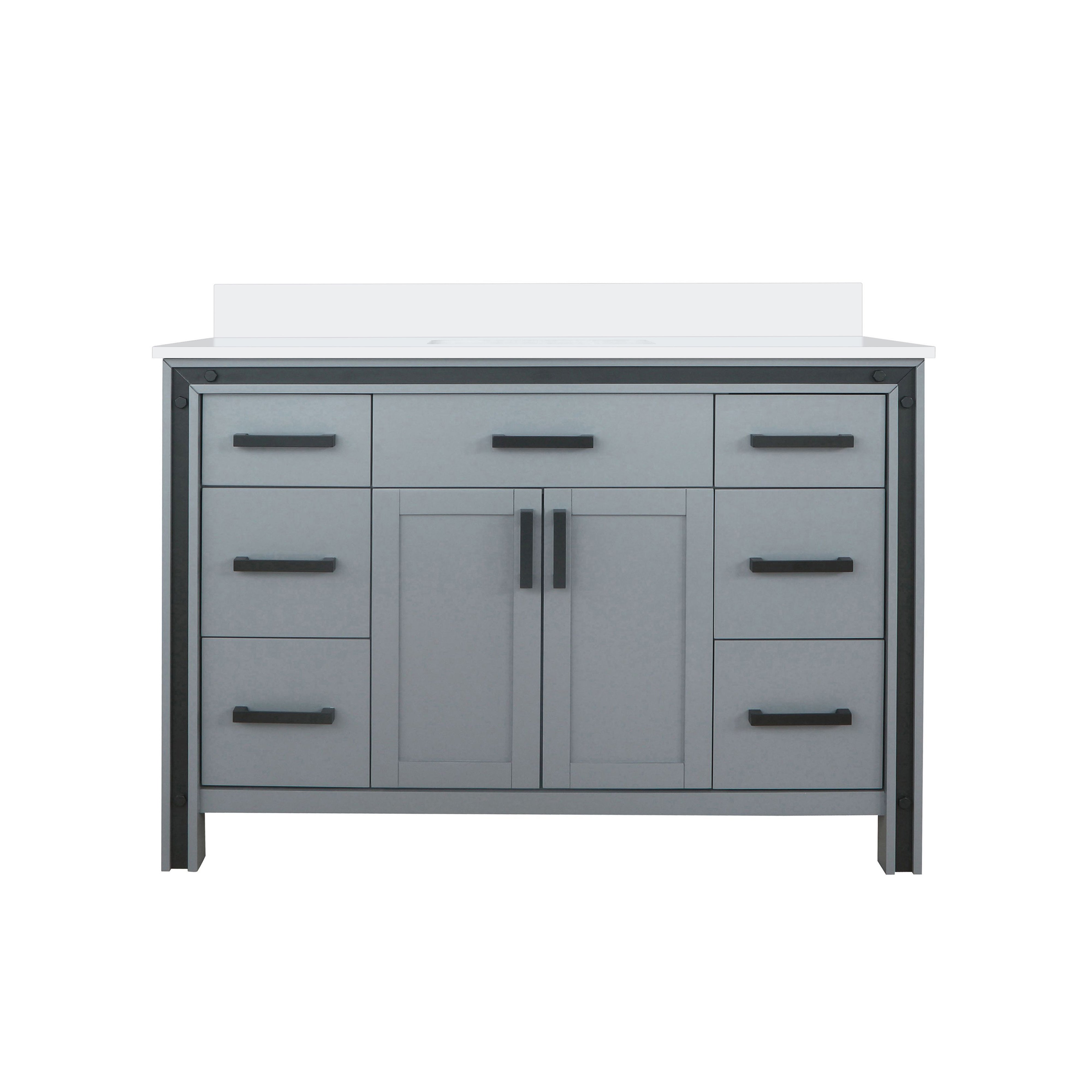 Ziva 48 in W x 22 in D Dark Grey Bath Vanity