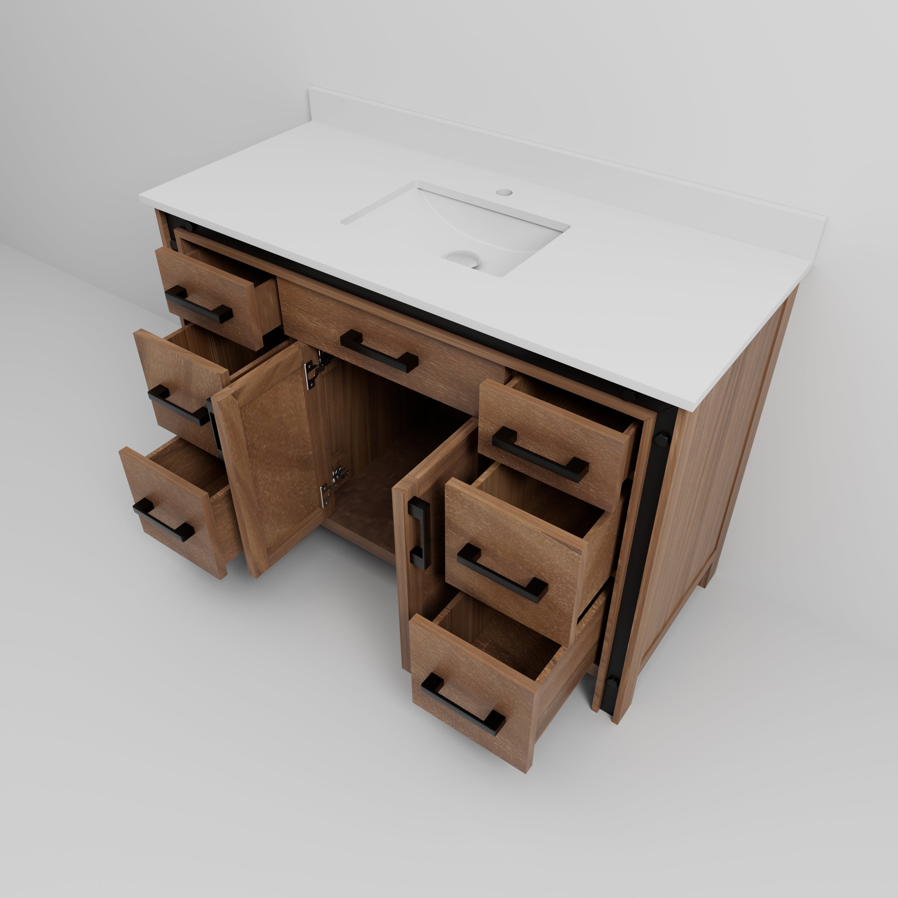 Ziva 48 in W x 22 in D Rustic Barnwood Bath Vanity