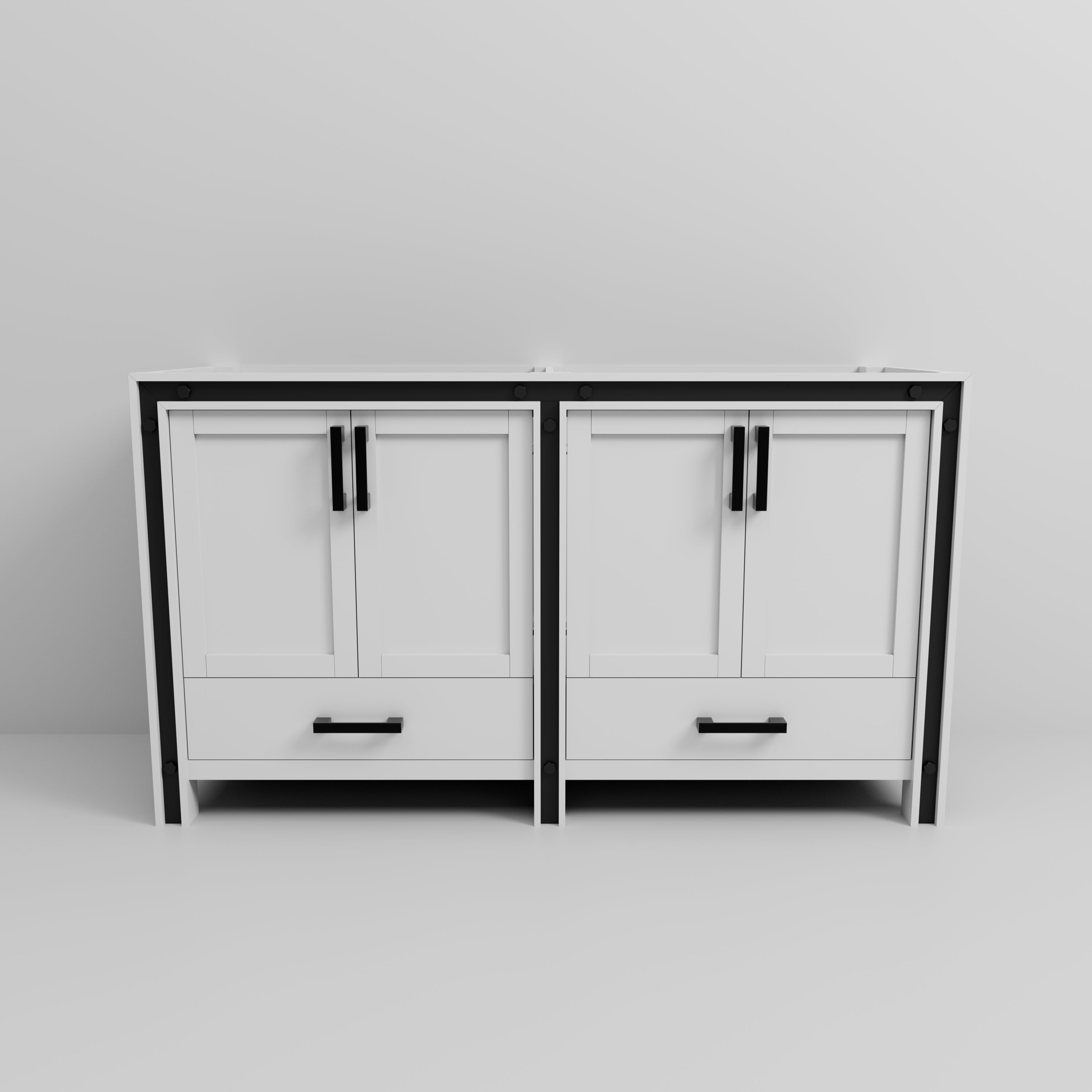 Ziva 60 in W x 22 in D White Double Bath Vanity