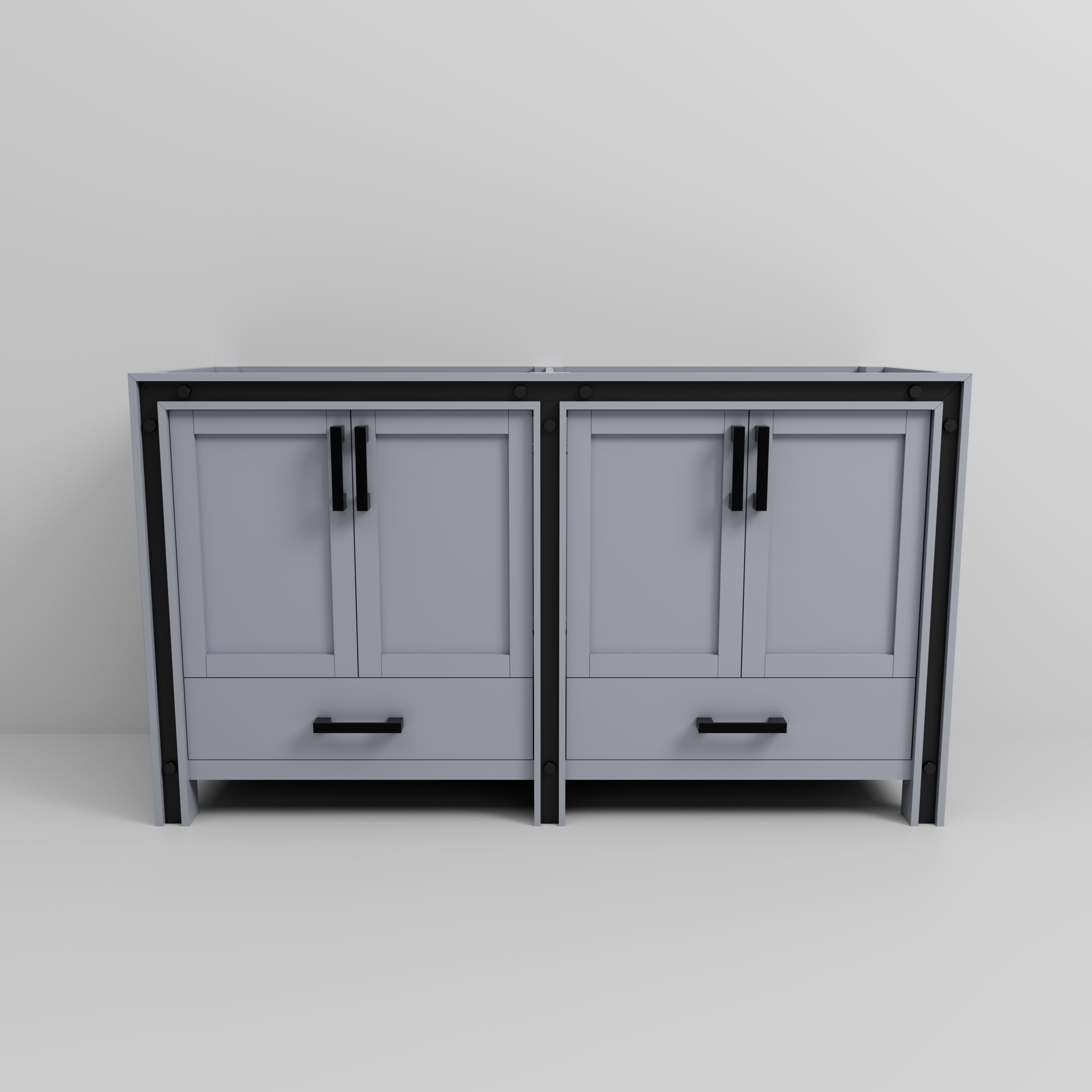 Ziva 60 in W x 22 in D Dark Grey Double Bath Vanity
