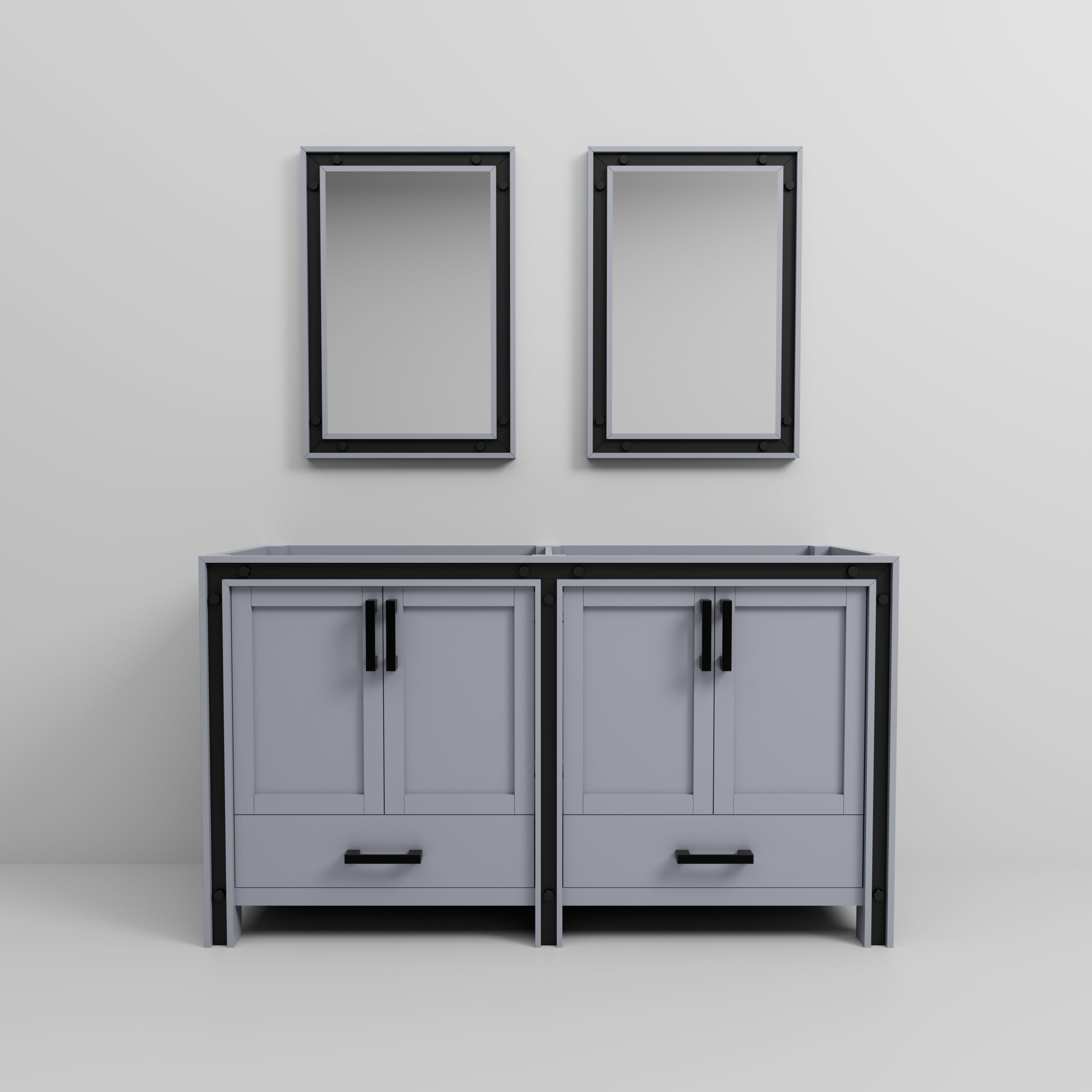 Ziva 60 in W x 22 in D Dark Grey Double Bath Vanity
