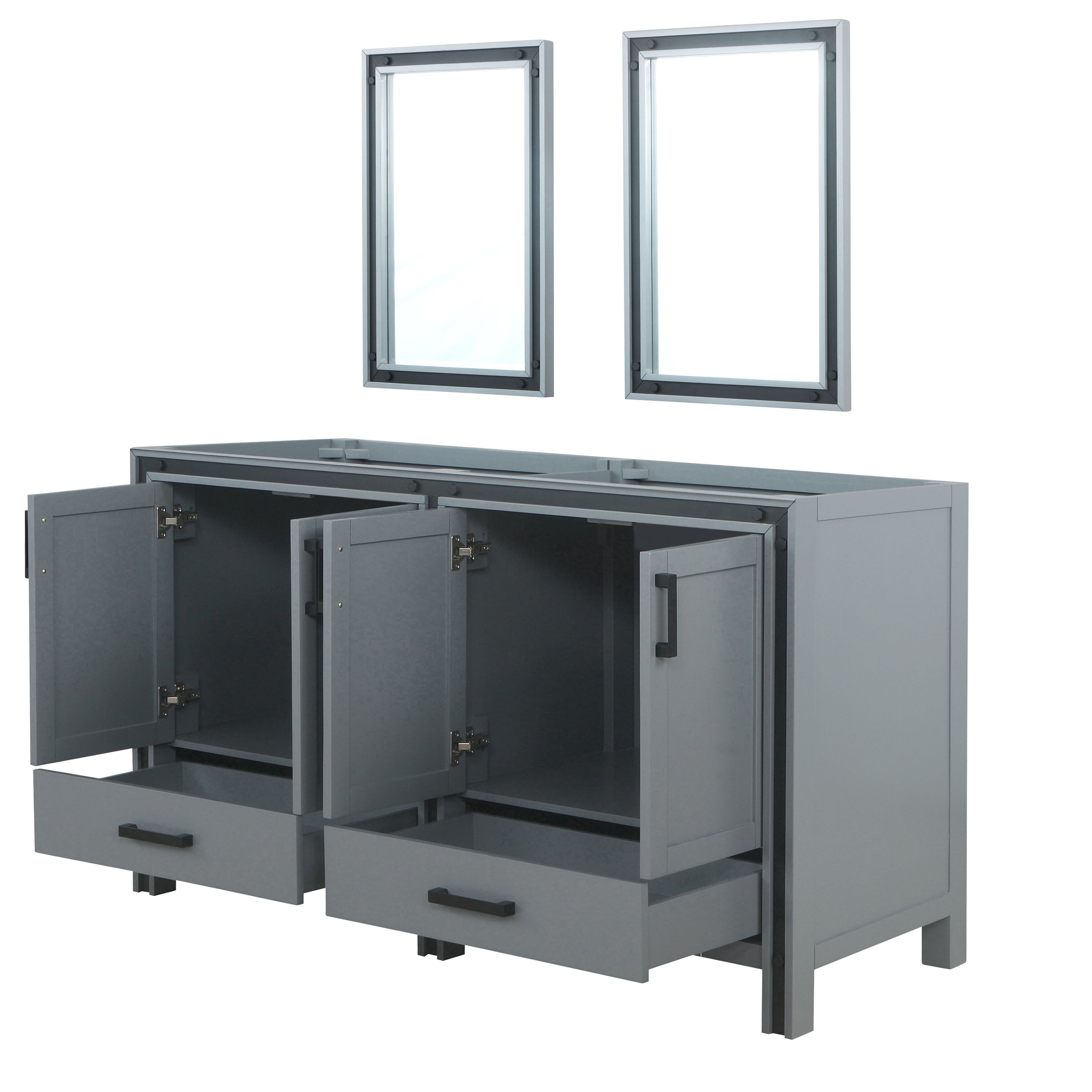 Ziva 60 in W x 22 in D Dark Grey Double Bath Vanity
