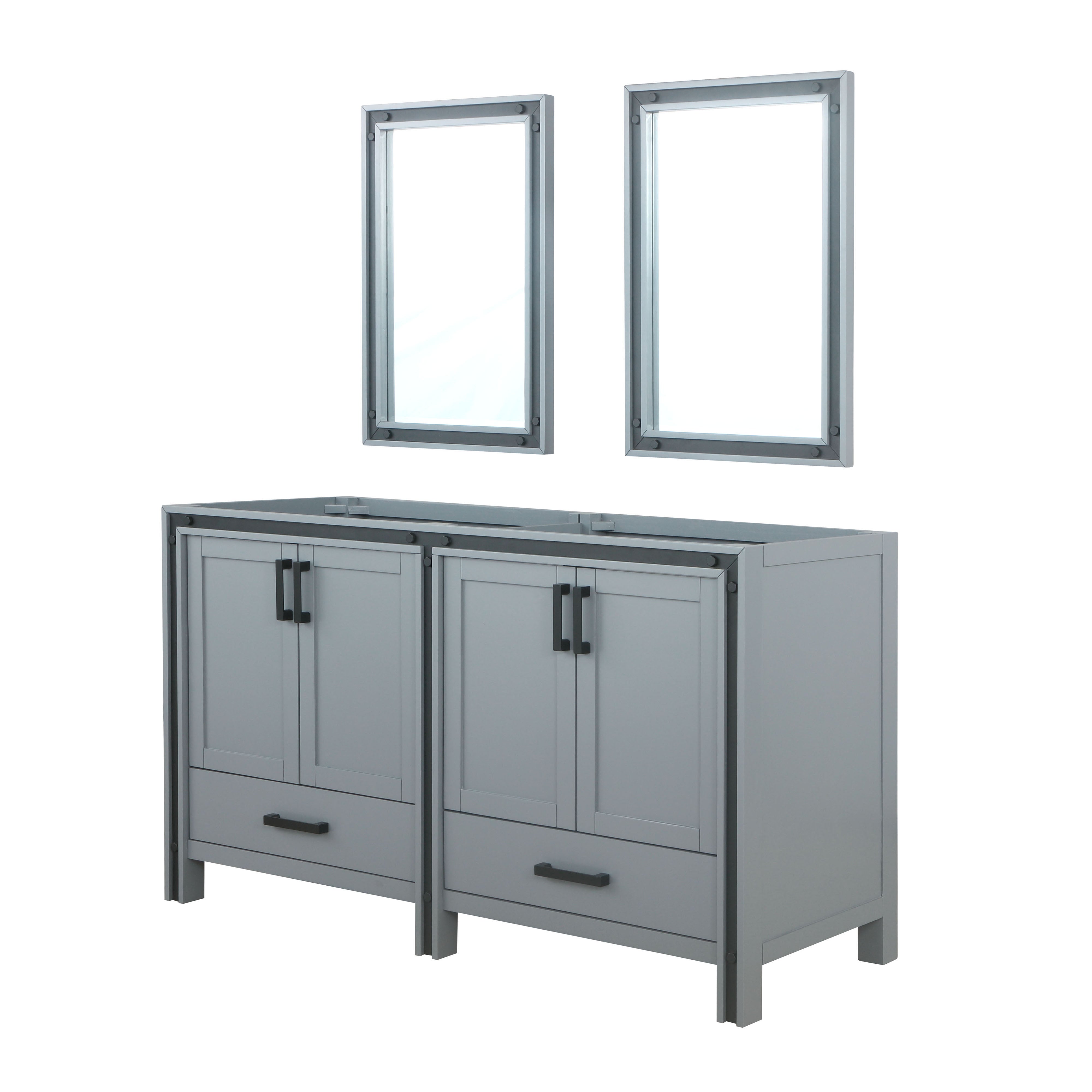 Ziva 60 in W x 22 in D Dark Grey Double Bath Vanity