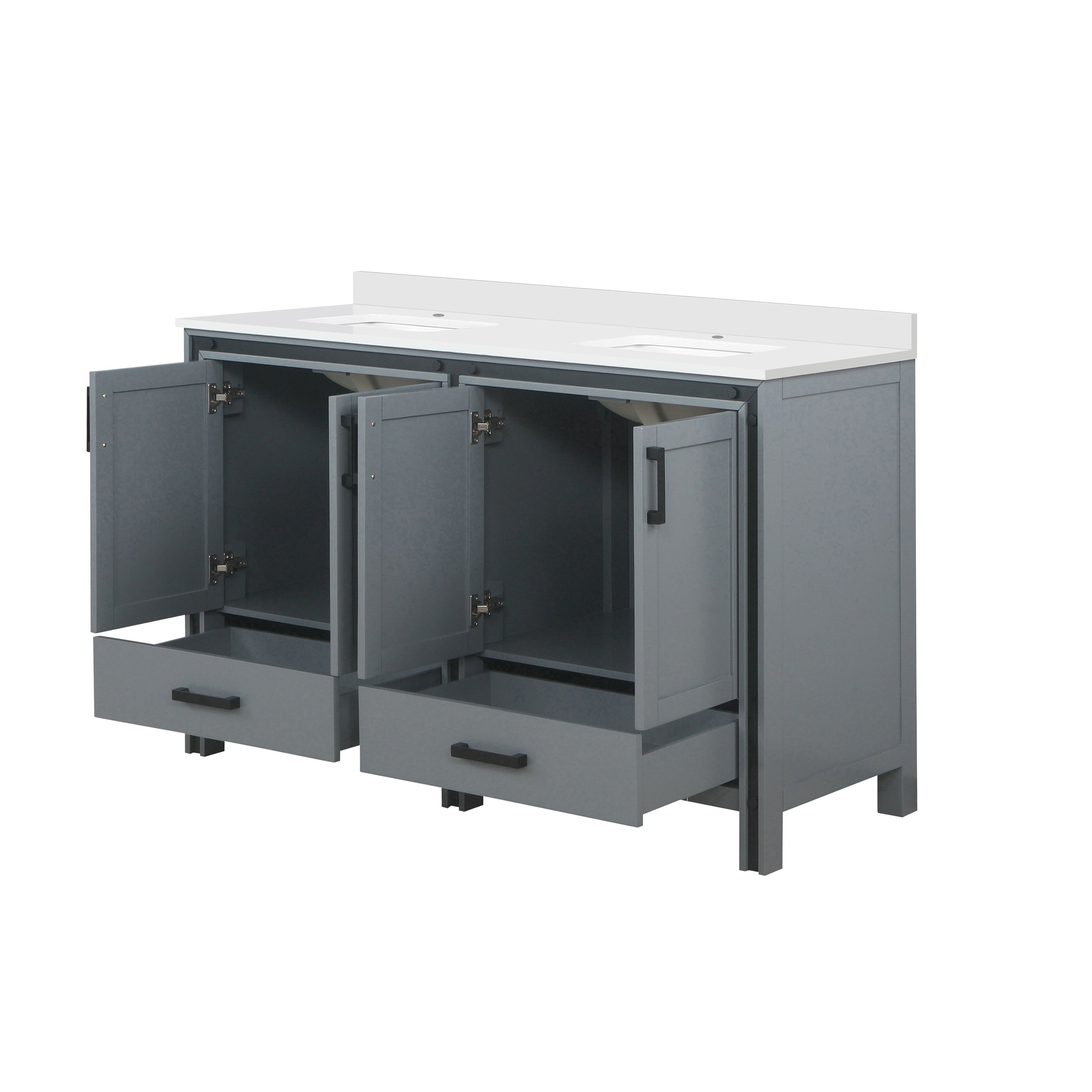 Ziva 60 in W x 22 in D Dark Grey Double Bath Vanity