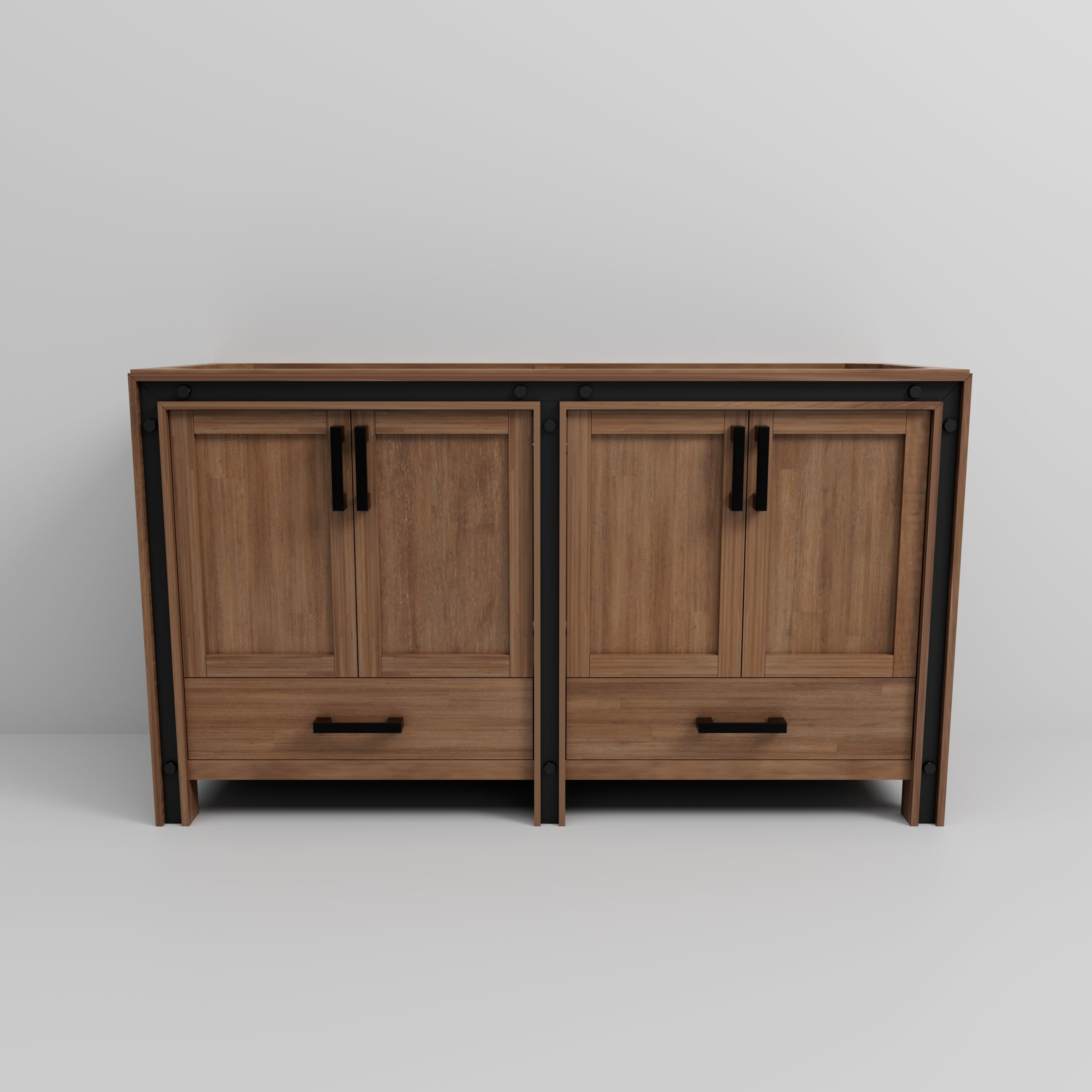 Ziva 60 in W x 22 in D Rustic Barnwood Double Bath Vanity
