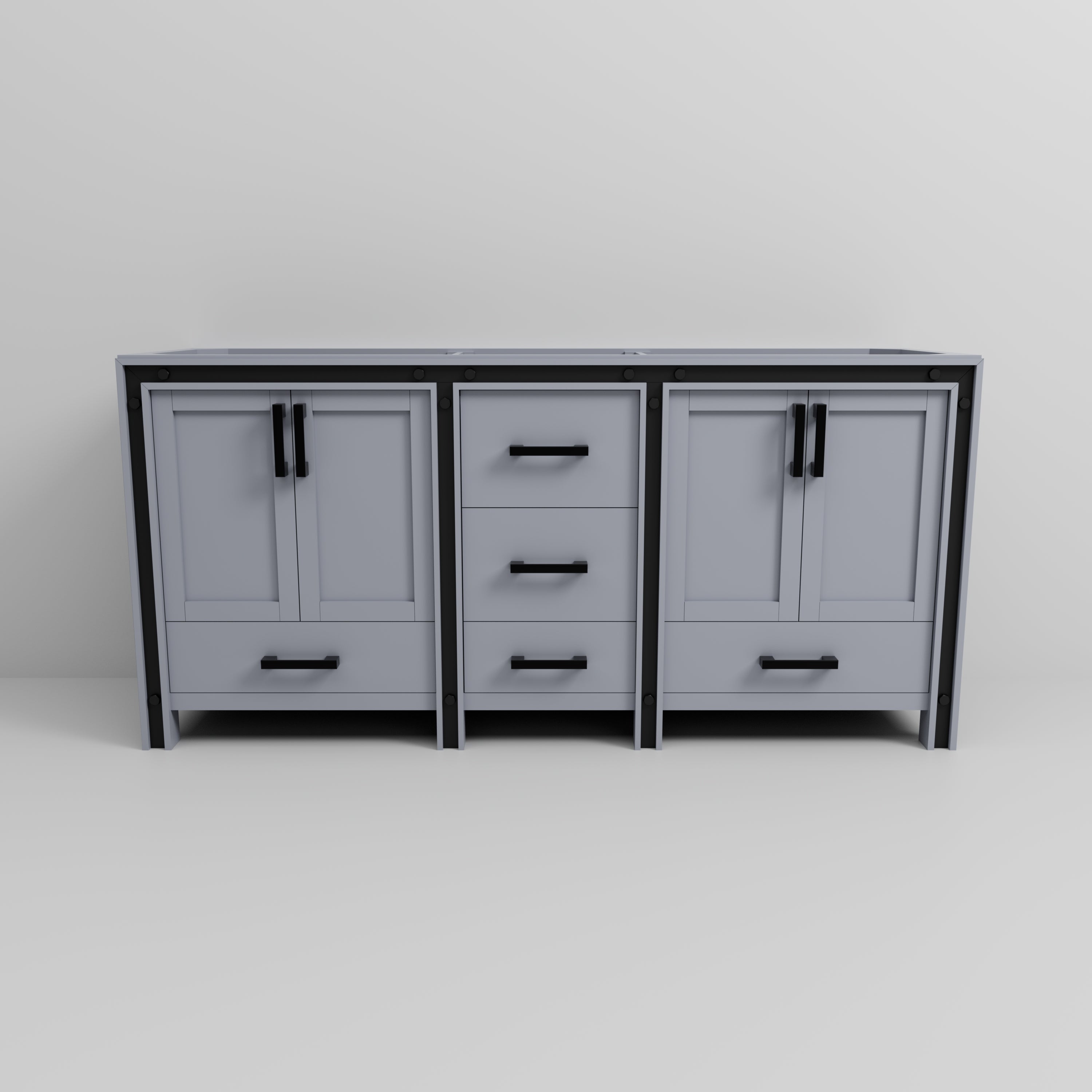 Ziva 72 in W x 22 in D Dark Grey Double Bath Vanity