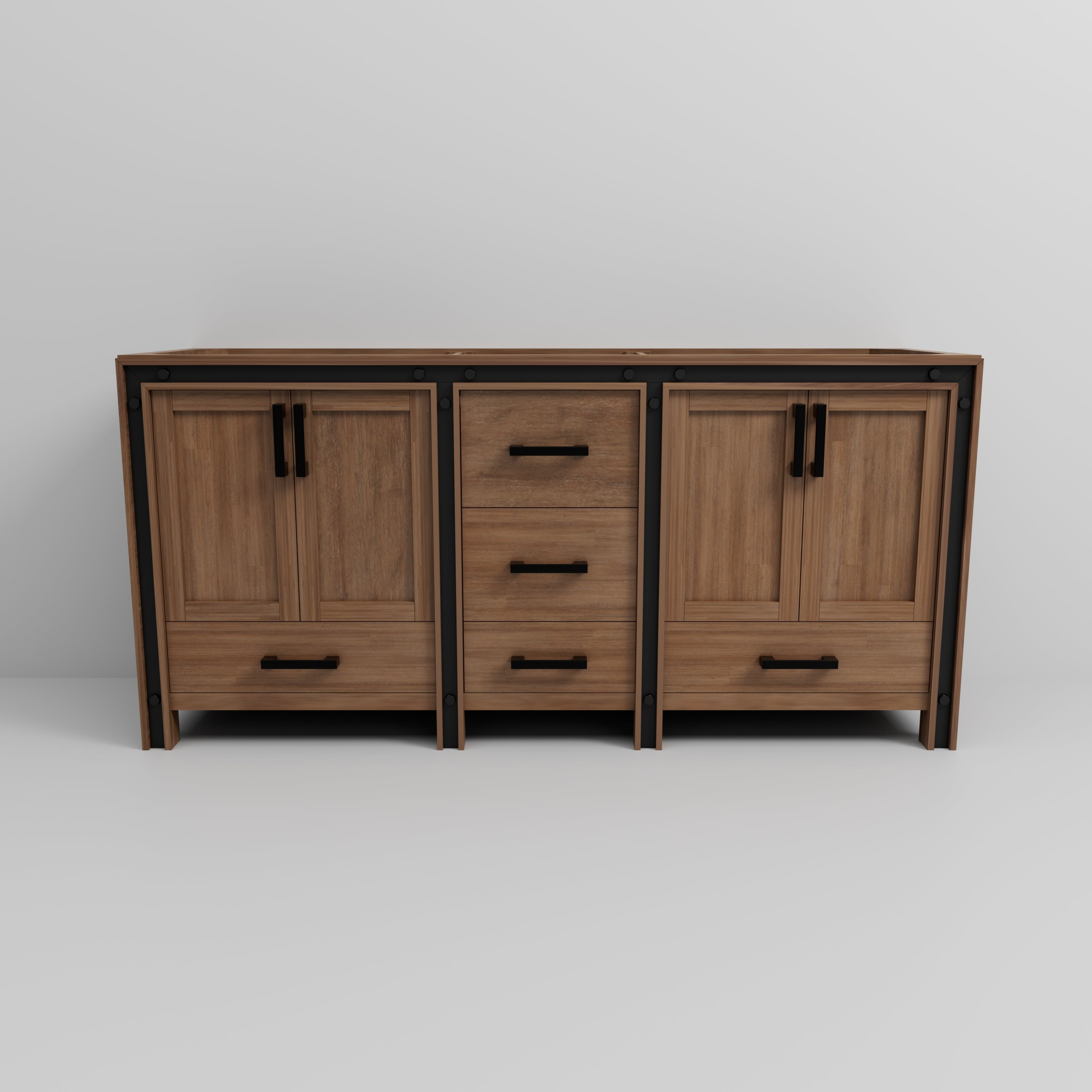 Ziva 72 in W x 22 in D Rustic Barnwood Double Bath Vanity