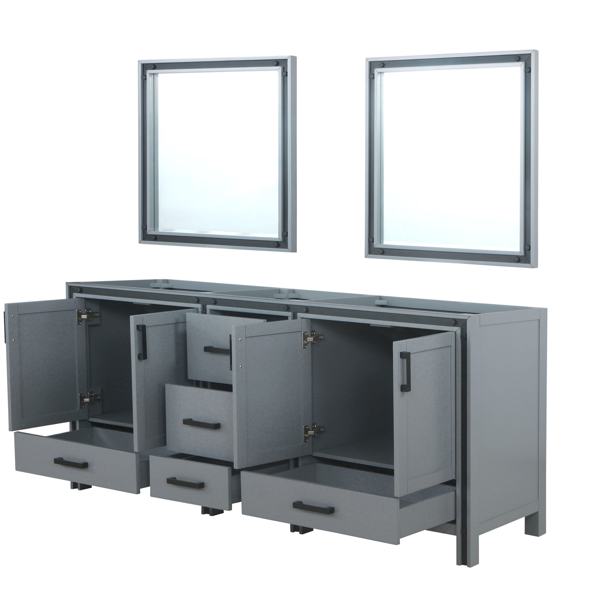 Ziva 80 in W x 22 in D Dark Grey Double Bath Vanity