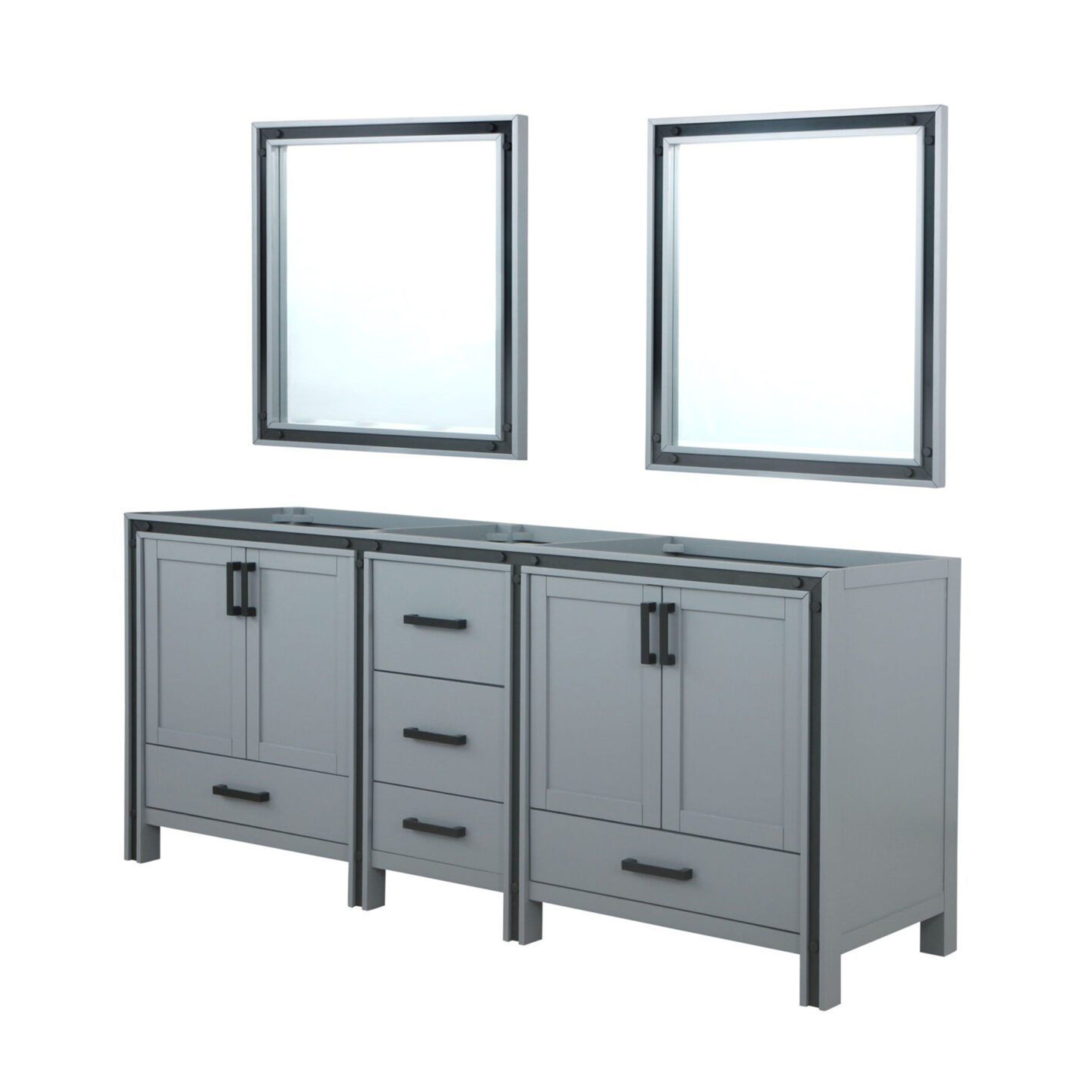 Ziva 80 in W x 22 in D Dark Grey Double Bath Vanity