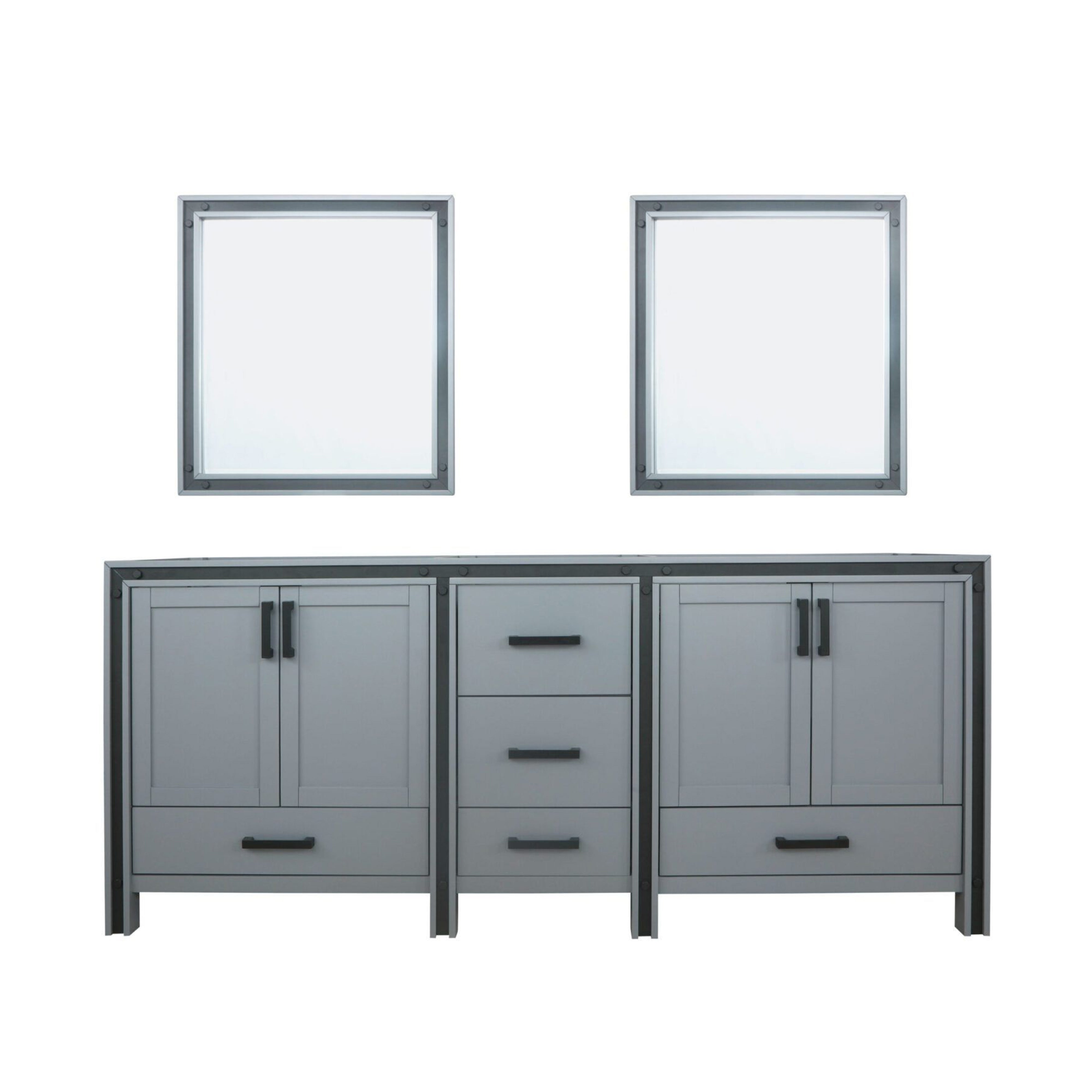 Ziva 80 in W x 22 in D Dark Grey Double Bath Vanity