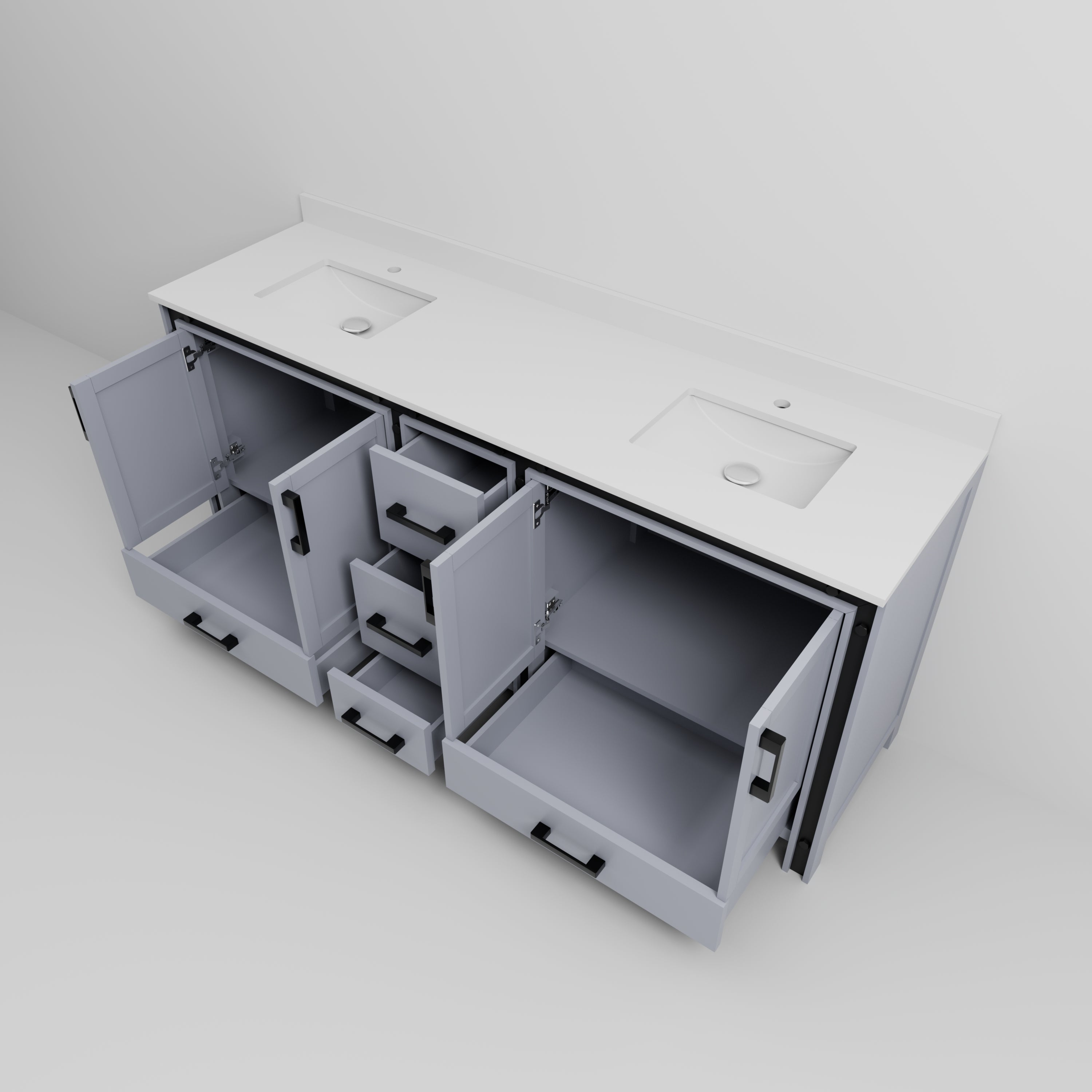 Ziva 80 in W x 22 in D Dark Grey Double Bath Vanity