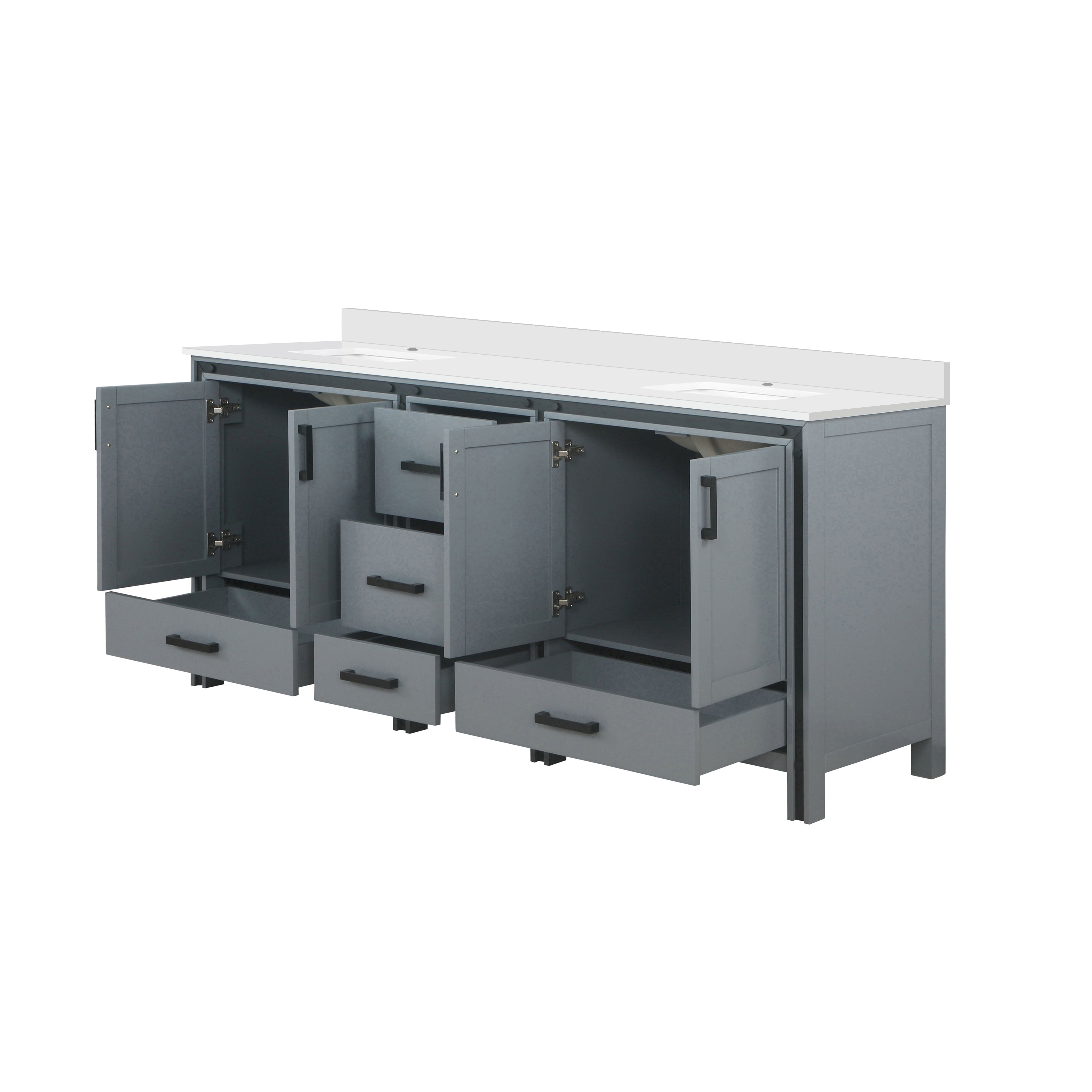Ziva 80 in W x 22 in D Dark Grey Double Bath Vanity