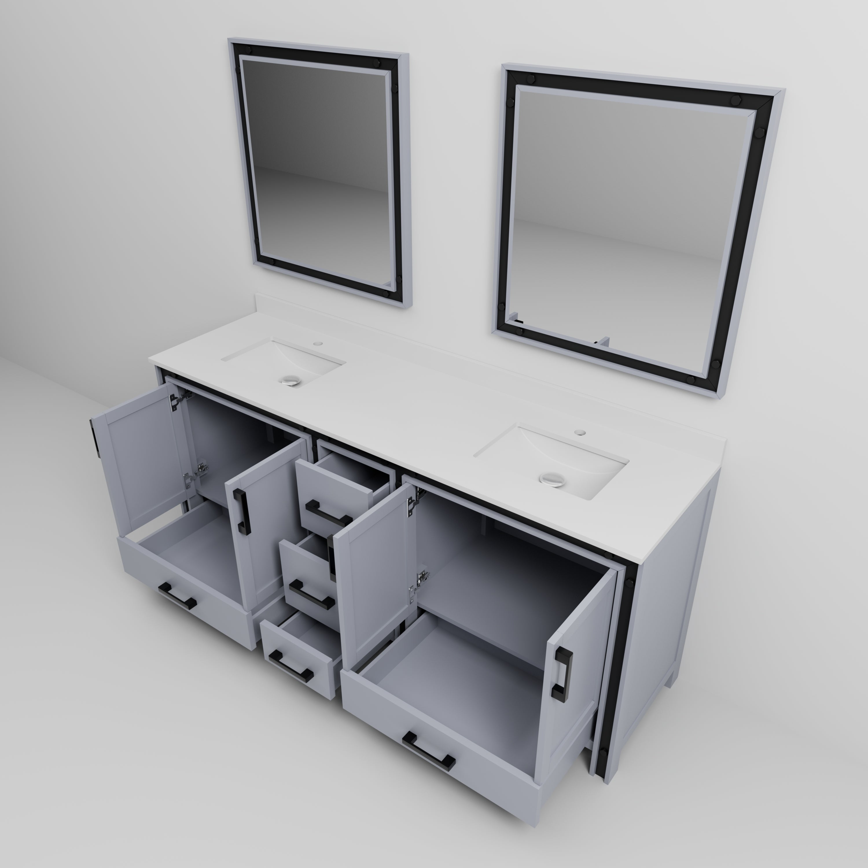 Ziva 80 in W x 22 in D Dark Grey Double Bath Vanity