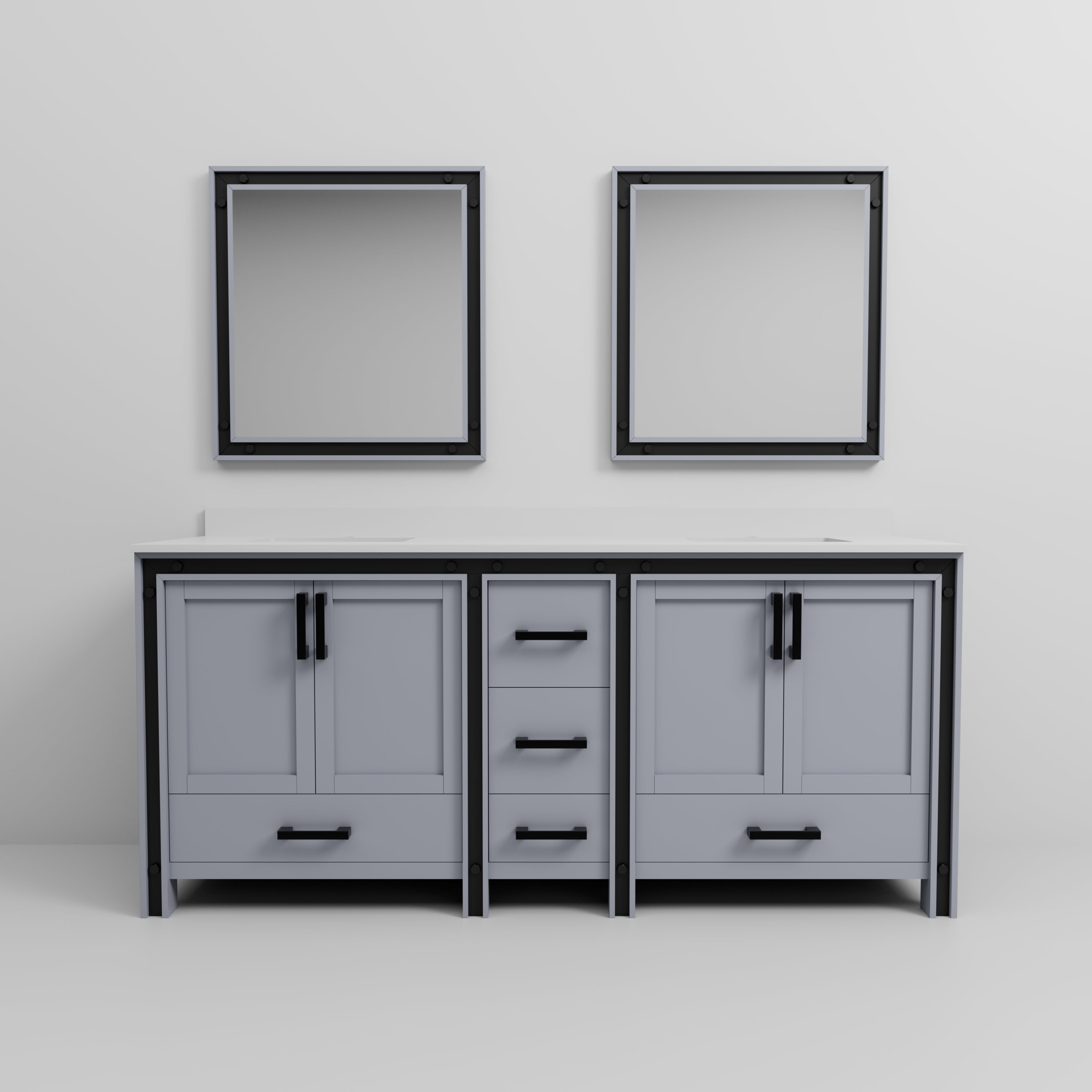 Ziva 80 in W x 22 in D Dark Grey Double Bath Vanity