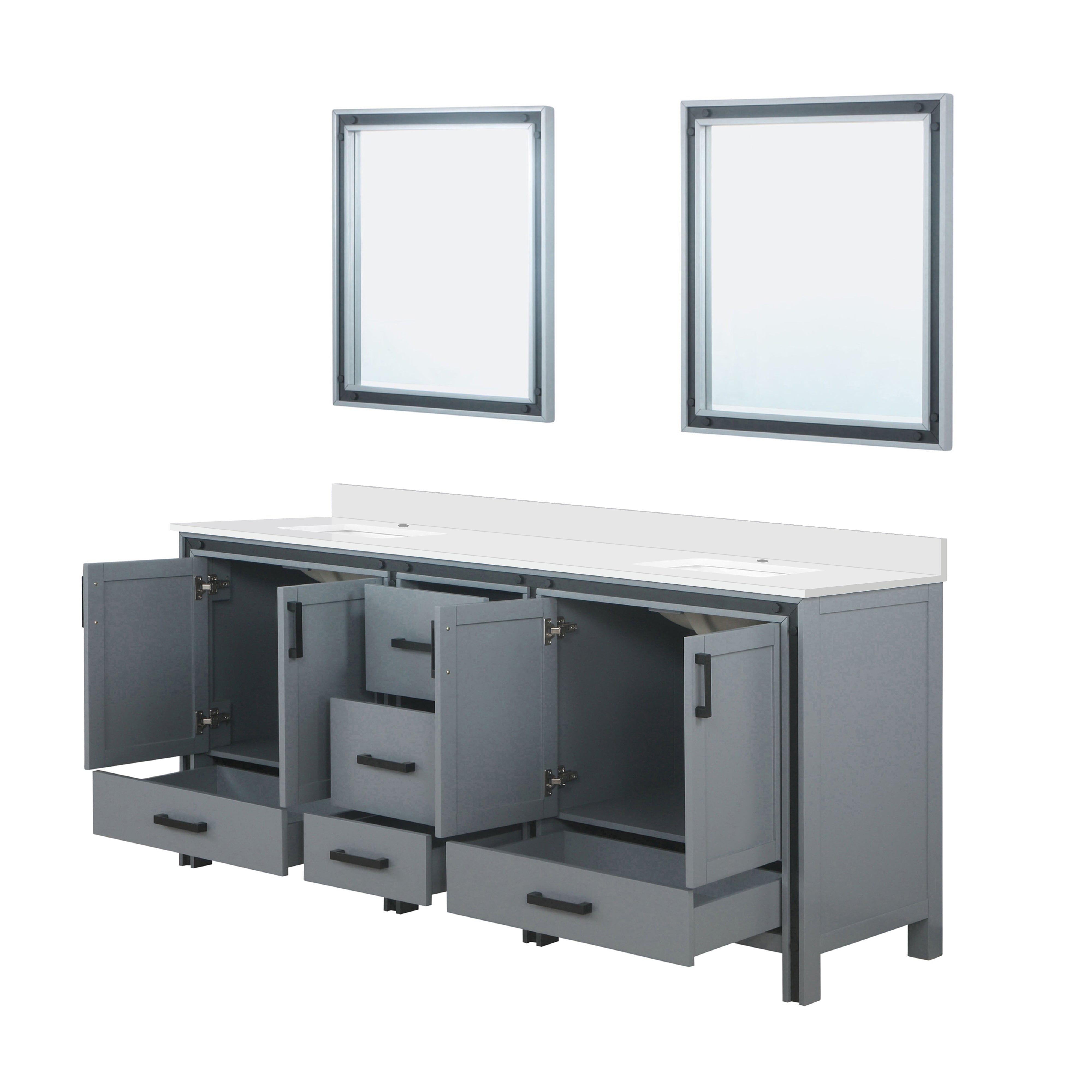Ziva 80 in W x 22 in D Dark Grey Double Bath Vanity