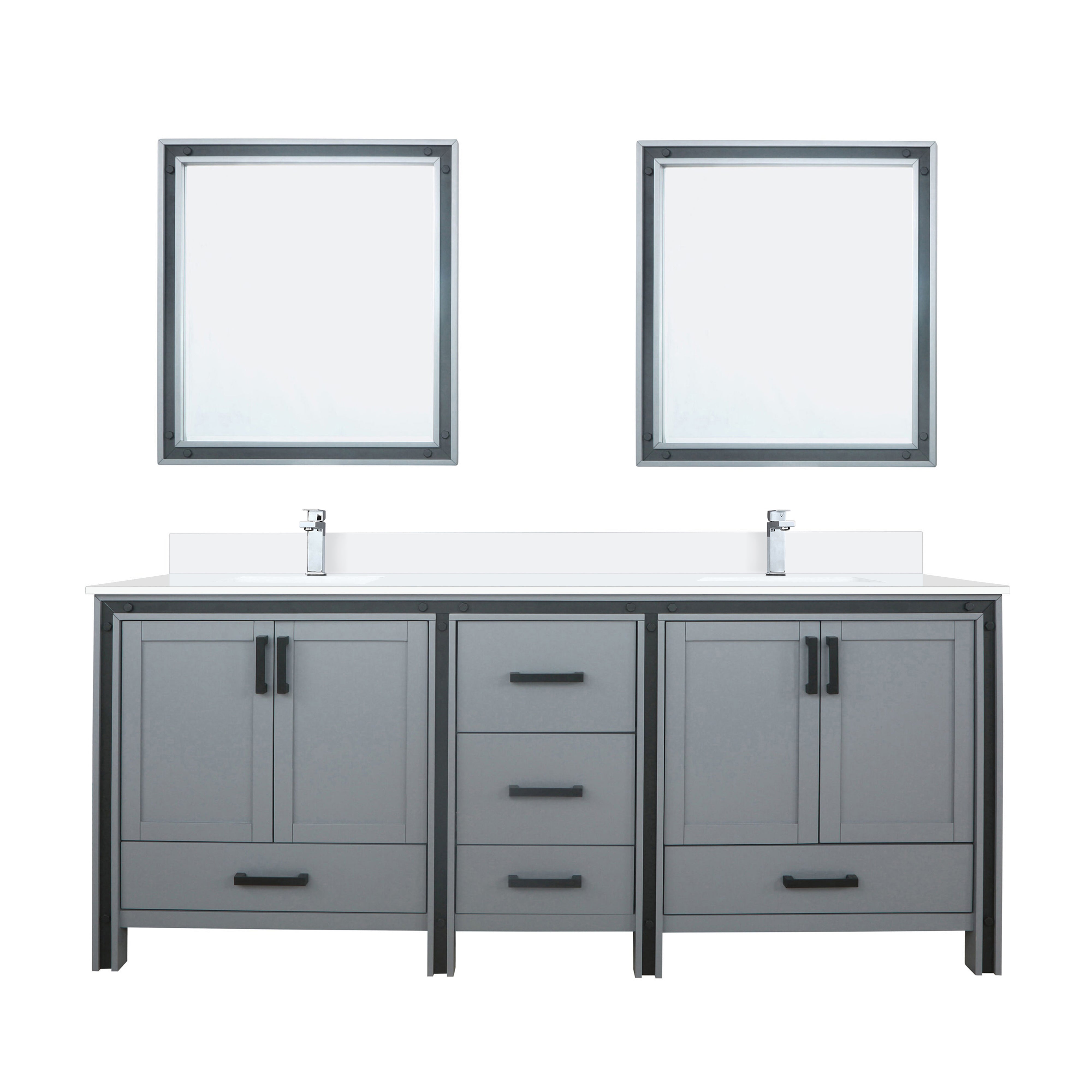 Ziva 80 in W x 22 in D Dark Grey Double Bath Vanity