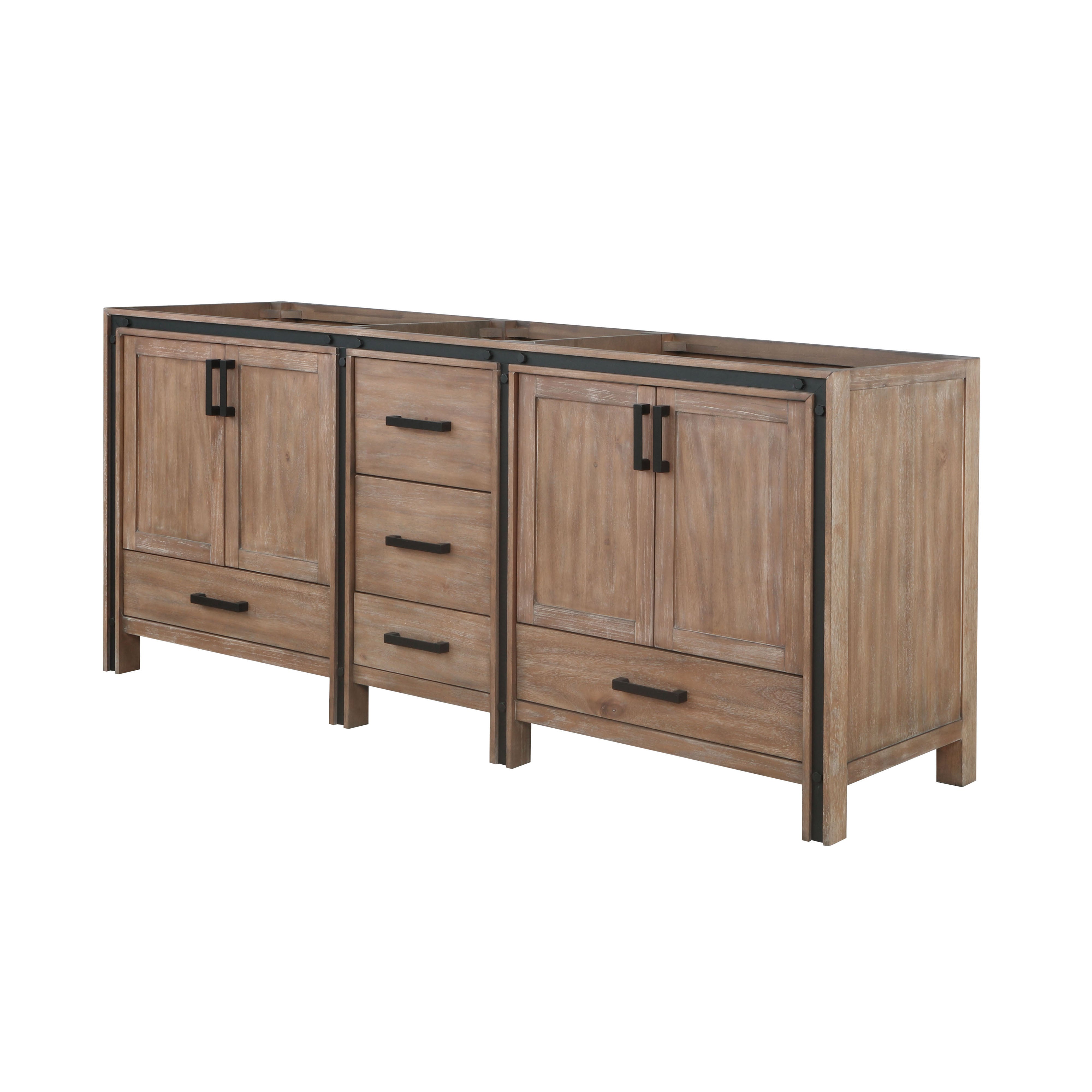 Ziva 80 in W x 22 in D Rustic Barnwood Double Bath Vanity