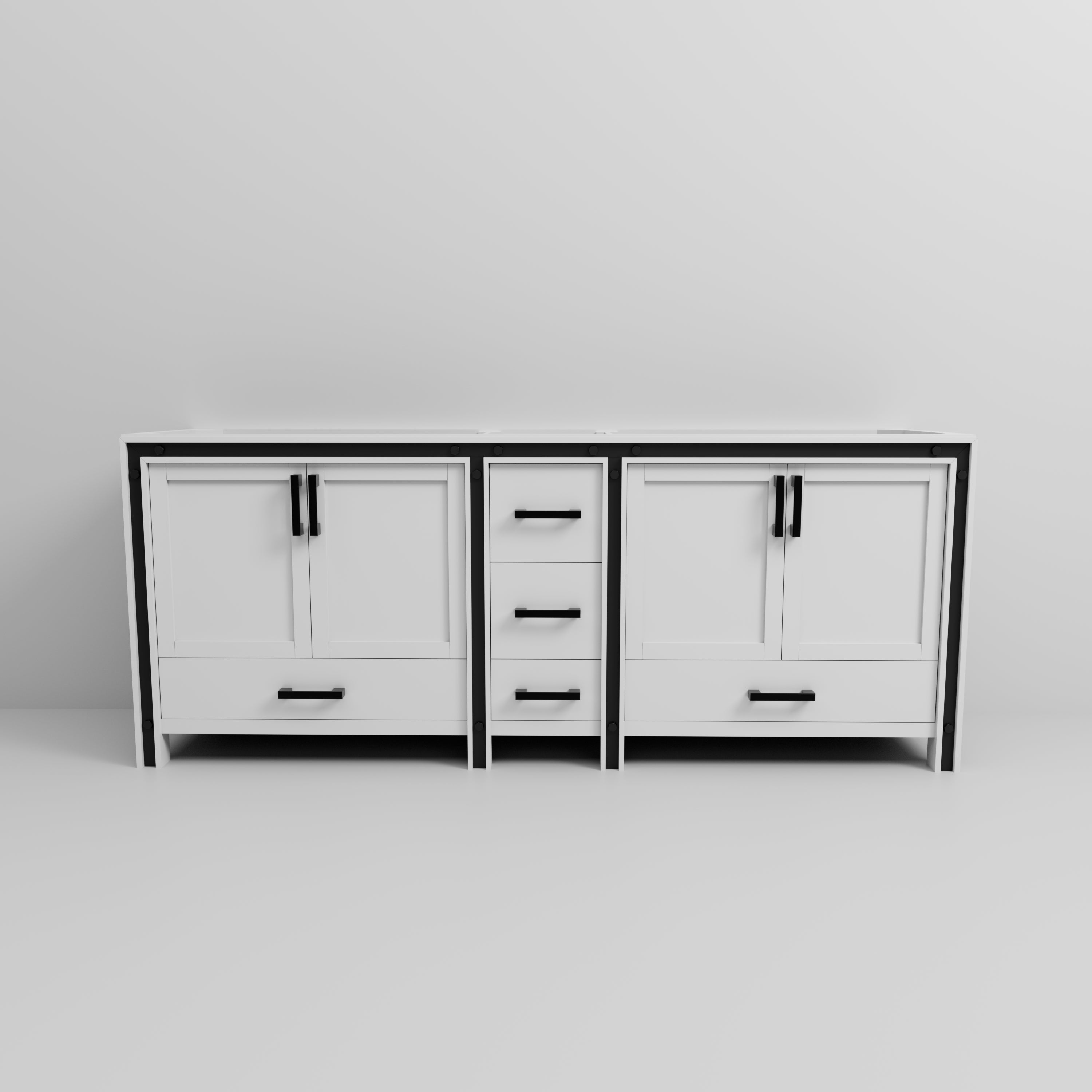Ziva 84 in W x 22 in D White Double Bath Vanity