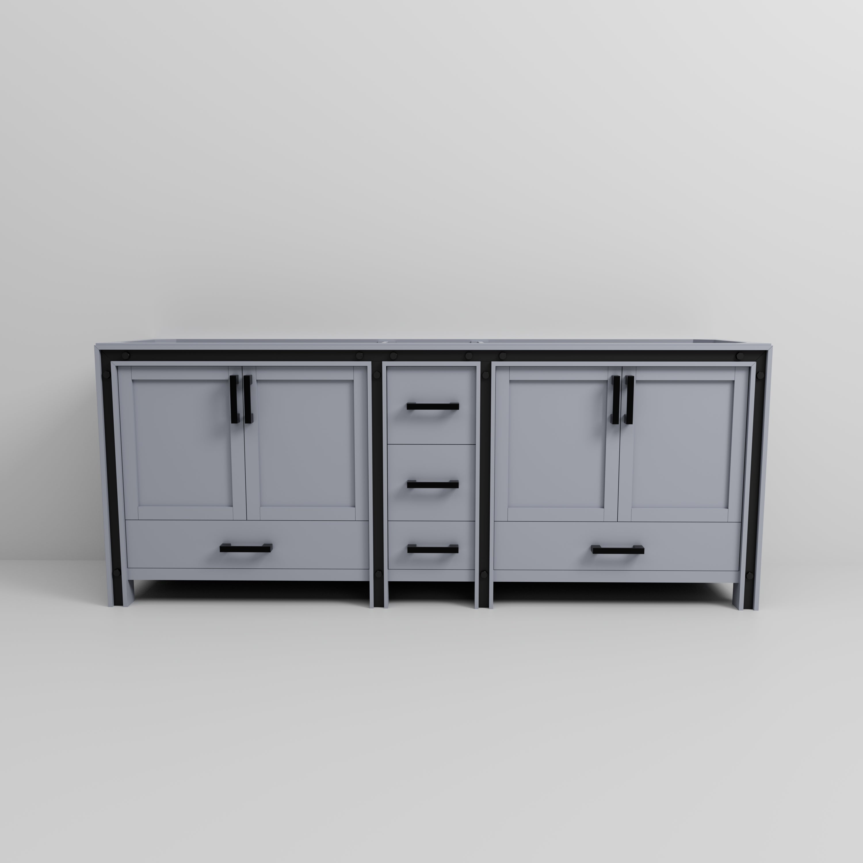 Ziva 84 in W x 22 in D Dark Grey Double Bath Vanity