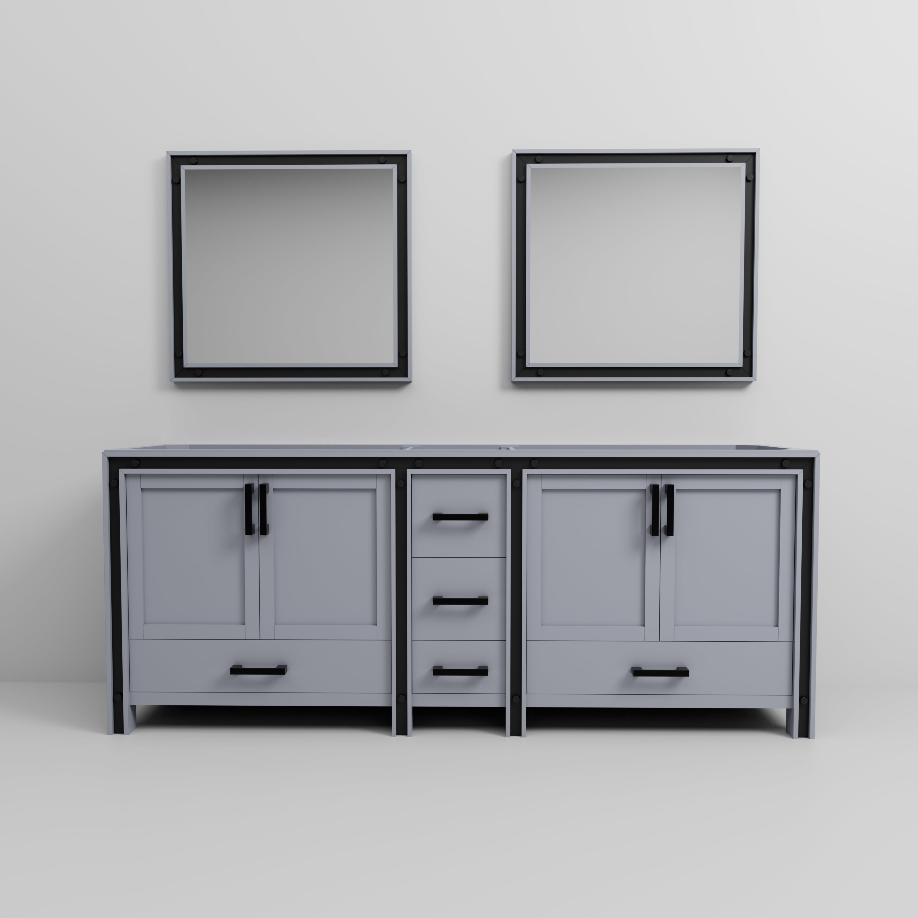 Ziva 84 in W x 22 in D Dark Grey Double Bath Vanity