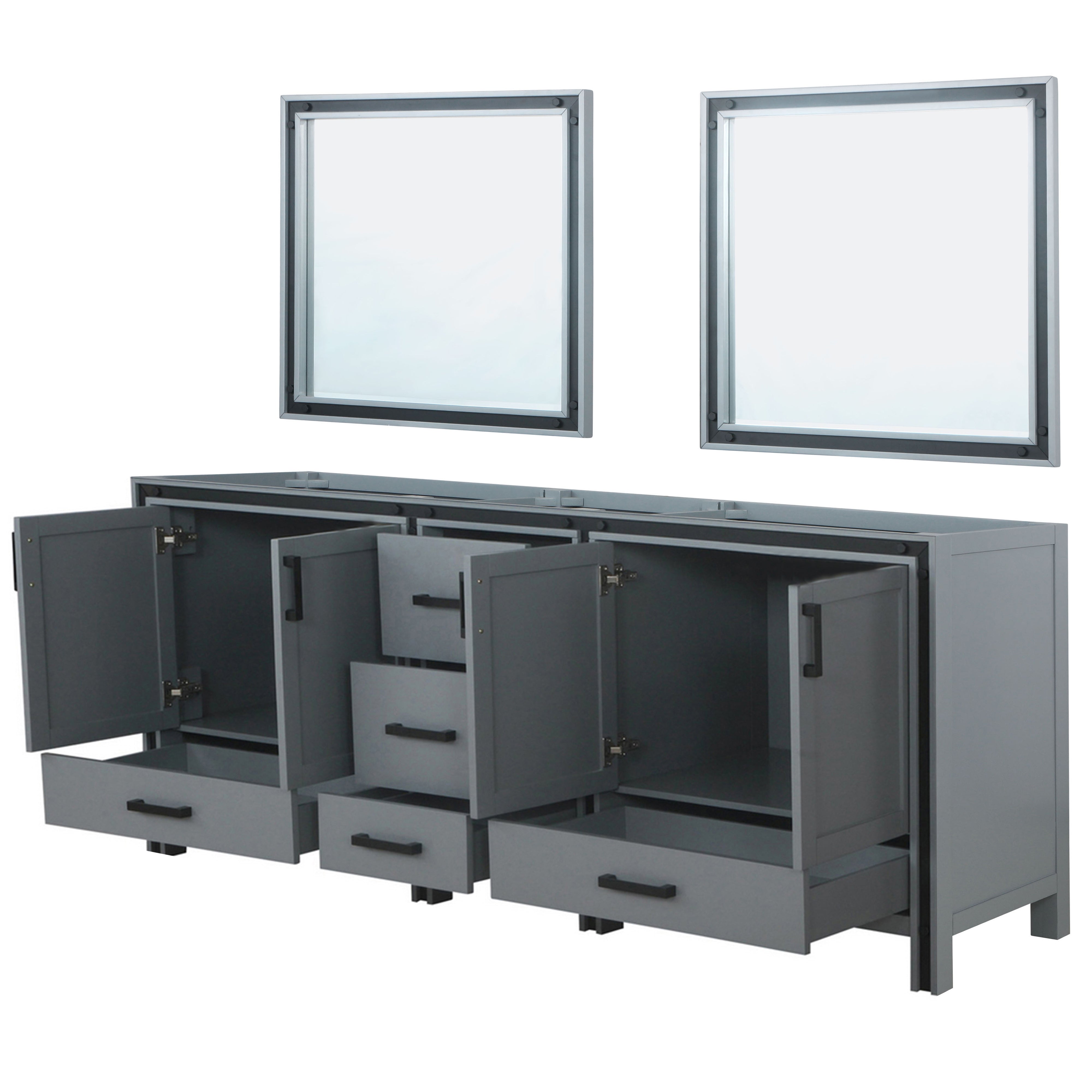 Ziva 84 in W x 22 in D Dark Grey Double Bath Vanity