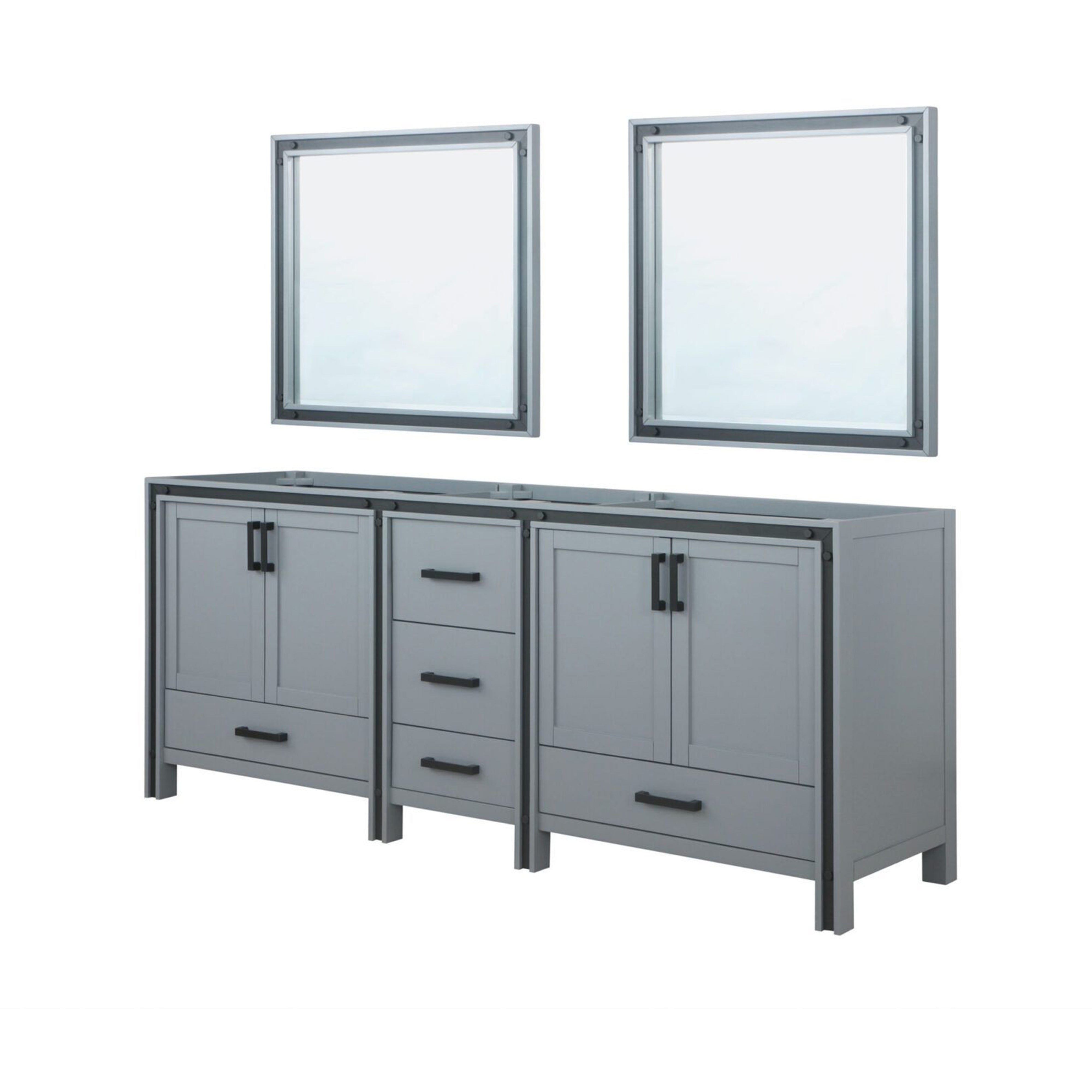 Ziva 84 in W x 22 in D Dark Grey Double Bath Vanity