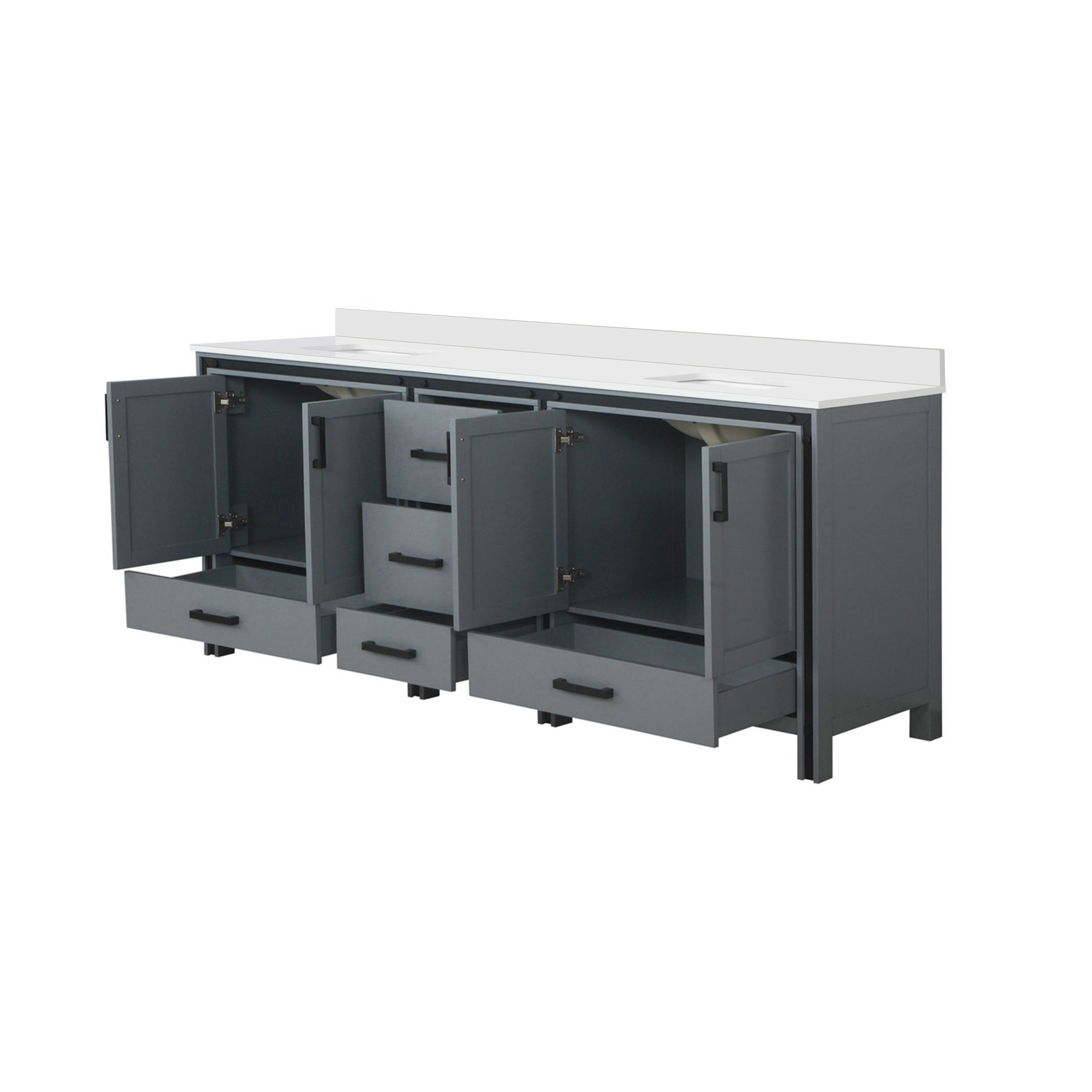 Ziva 84 in W x 22 in D Dark Grey Double Bath Vanity