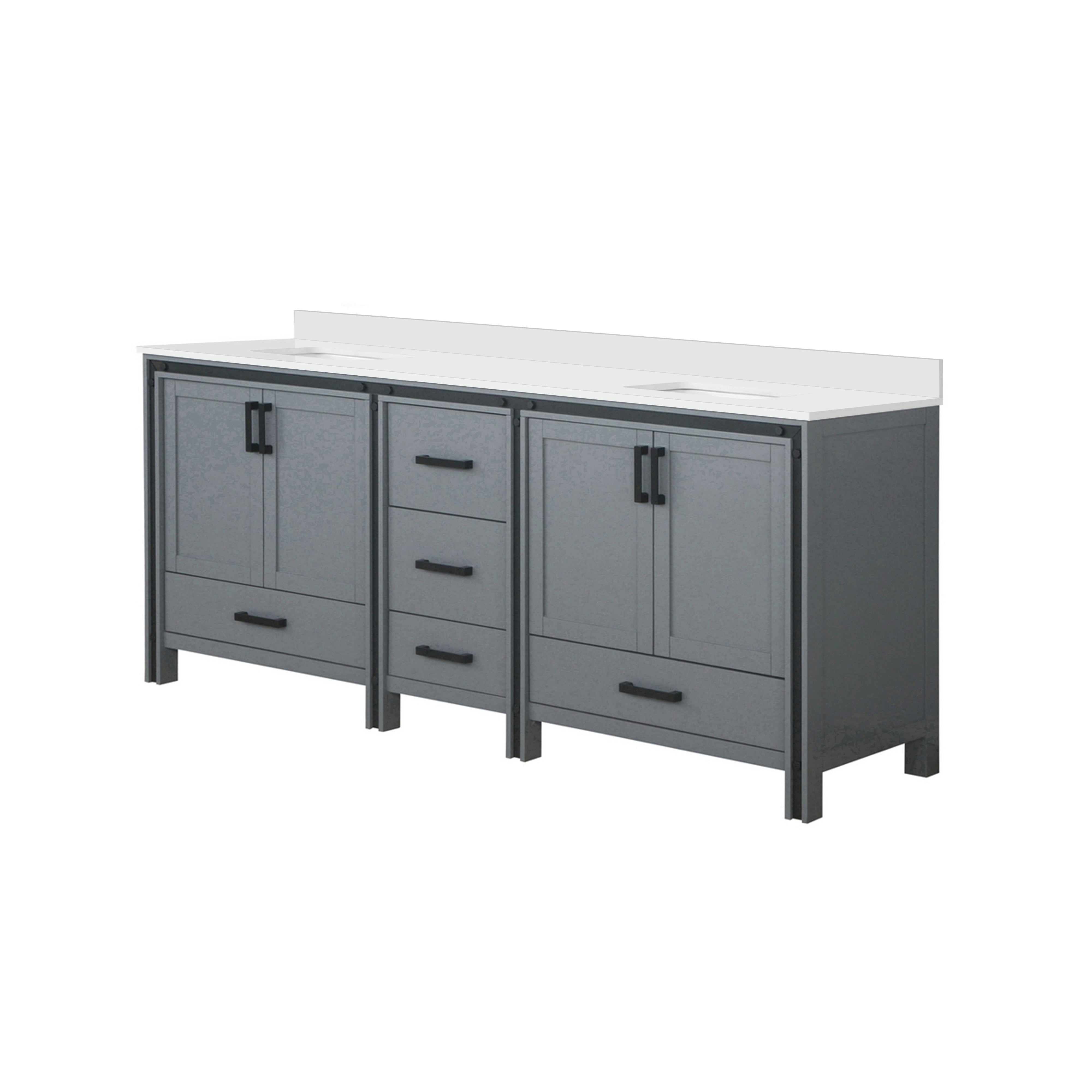 Ziva 84 in W x 22 in D Dark Grey Double Bath Vanity