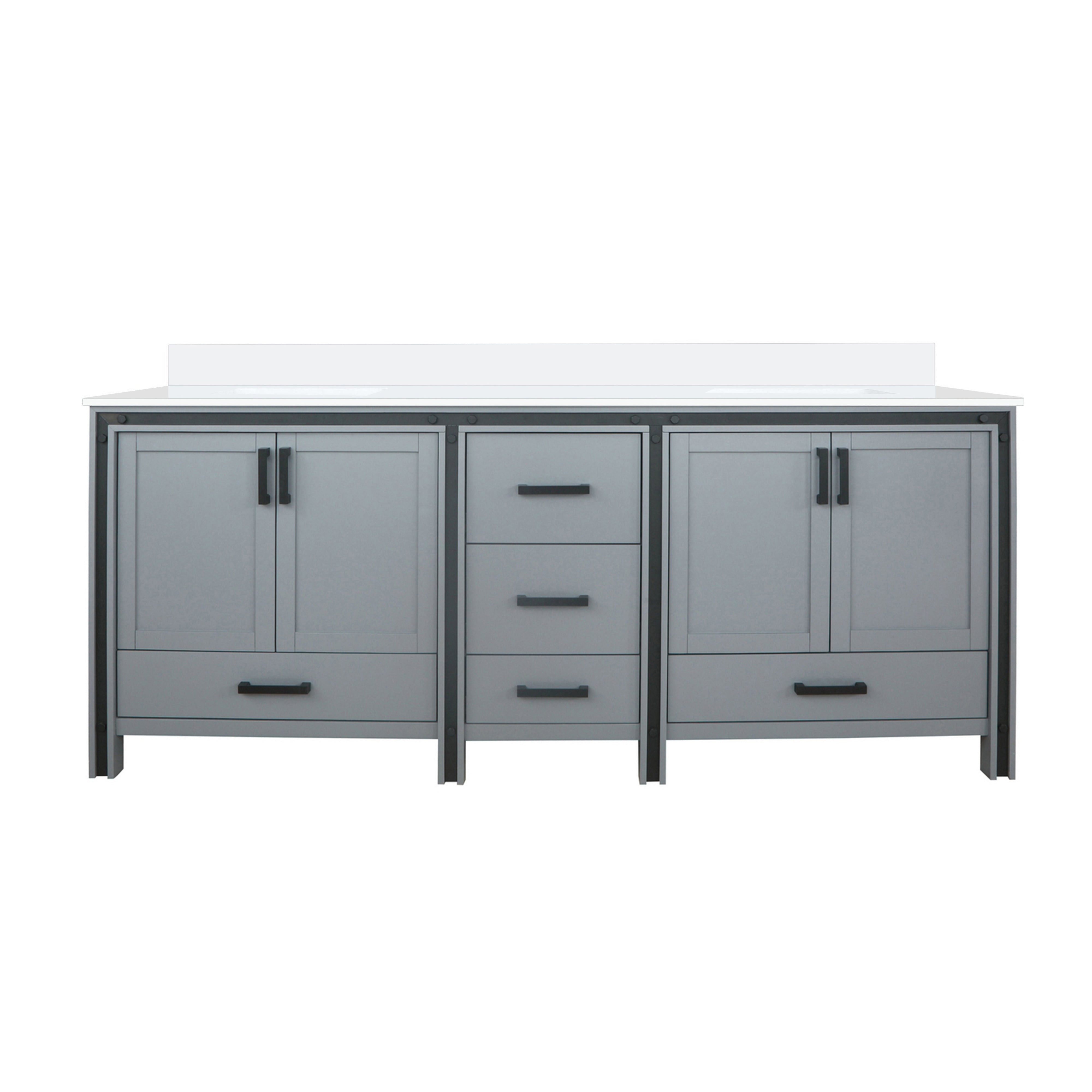 Ziva 84 in W x 22 in D Dark Grey Double Bath Vanity