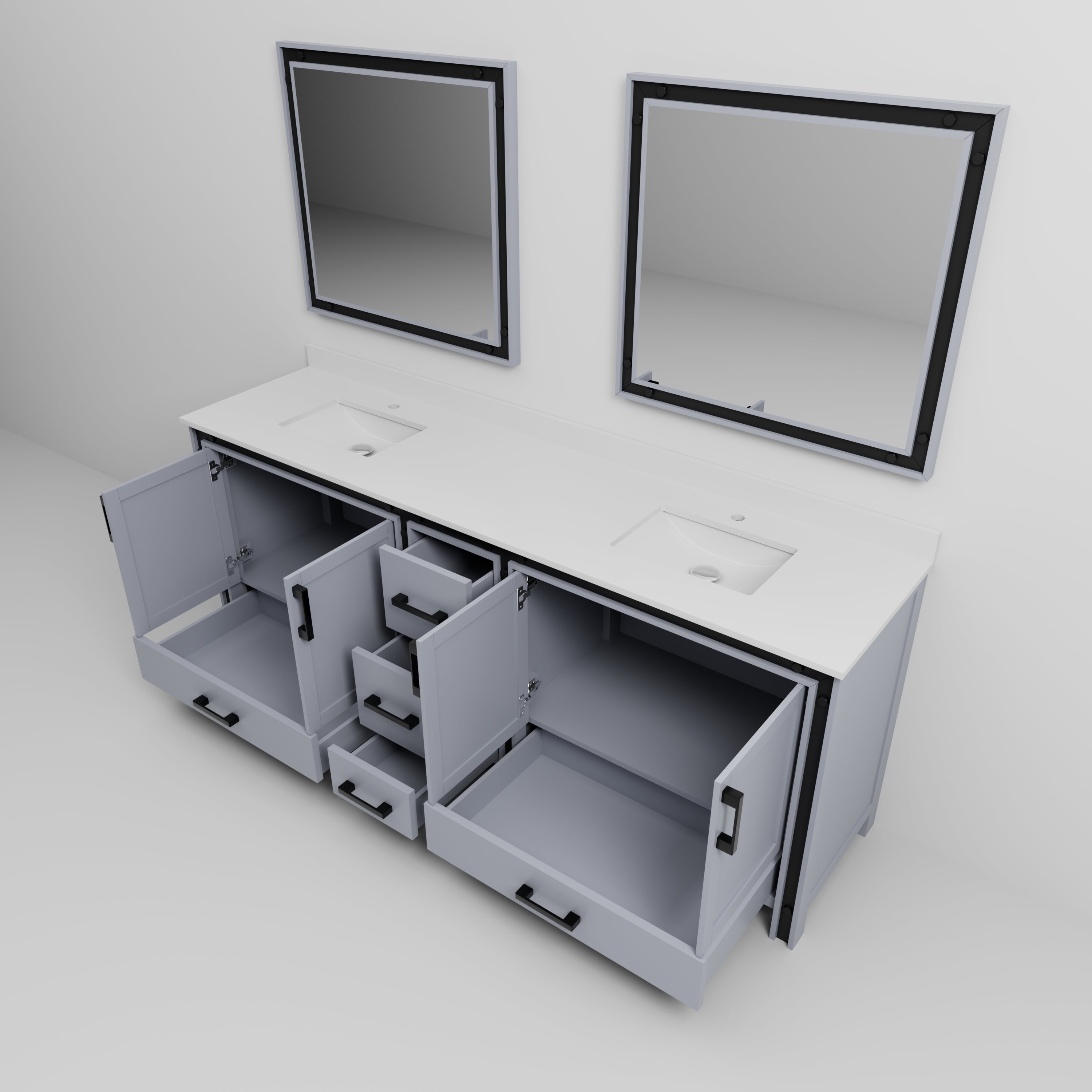 Ziva 84 in W x 22 in D Dark Grey Double Bath Vanity