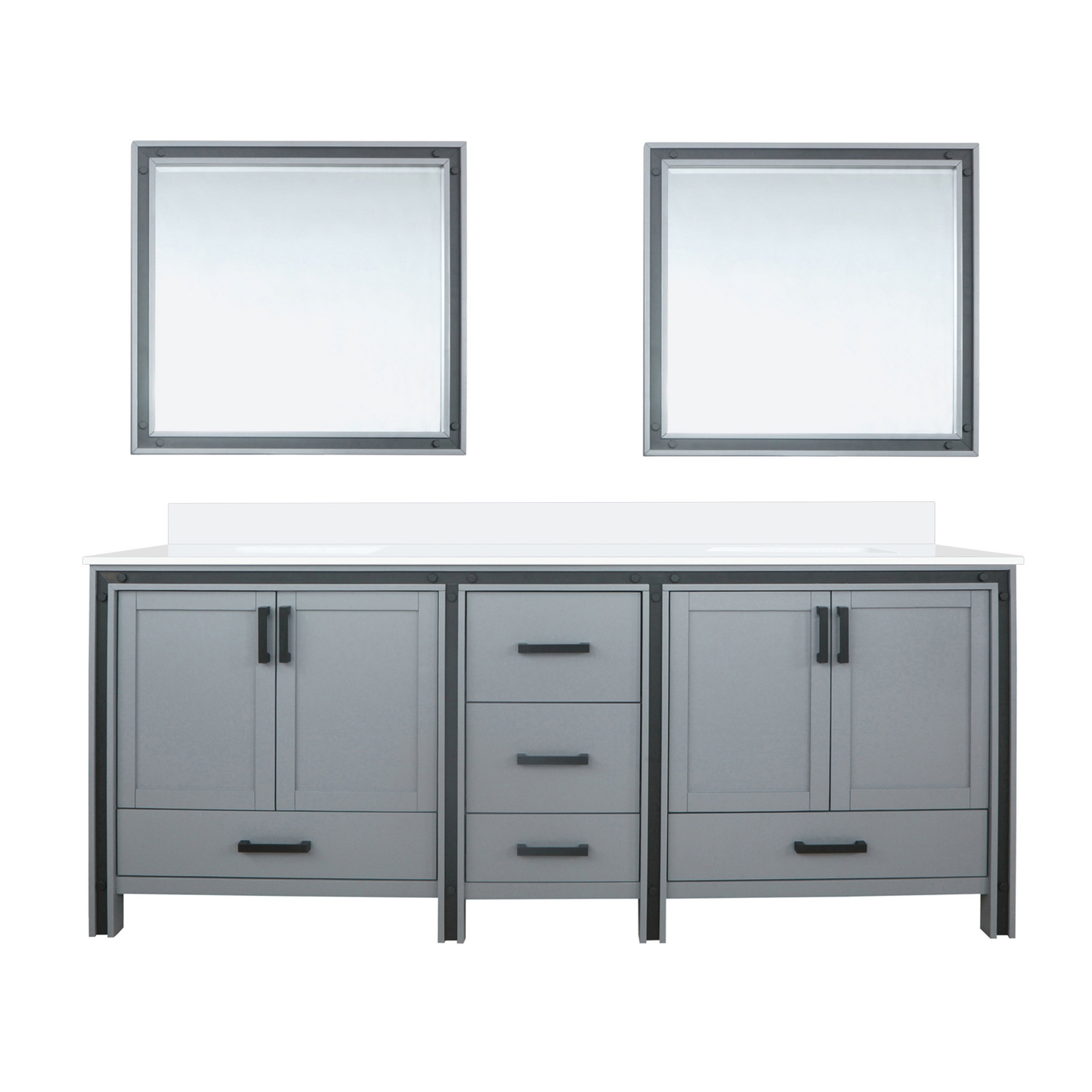 Ziva 84 in W x 22 in D Dark Grey Double Bath Vanity