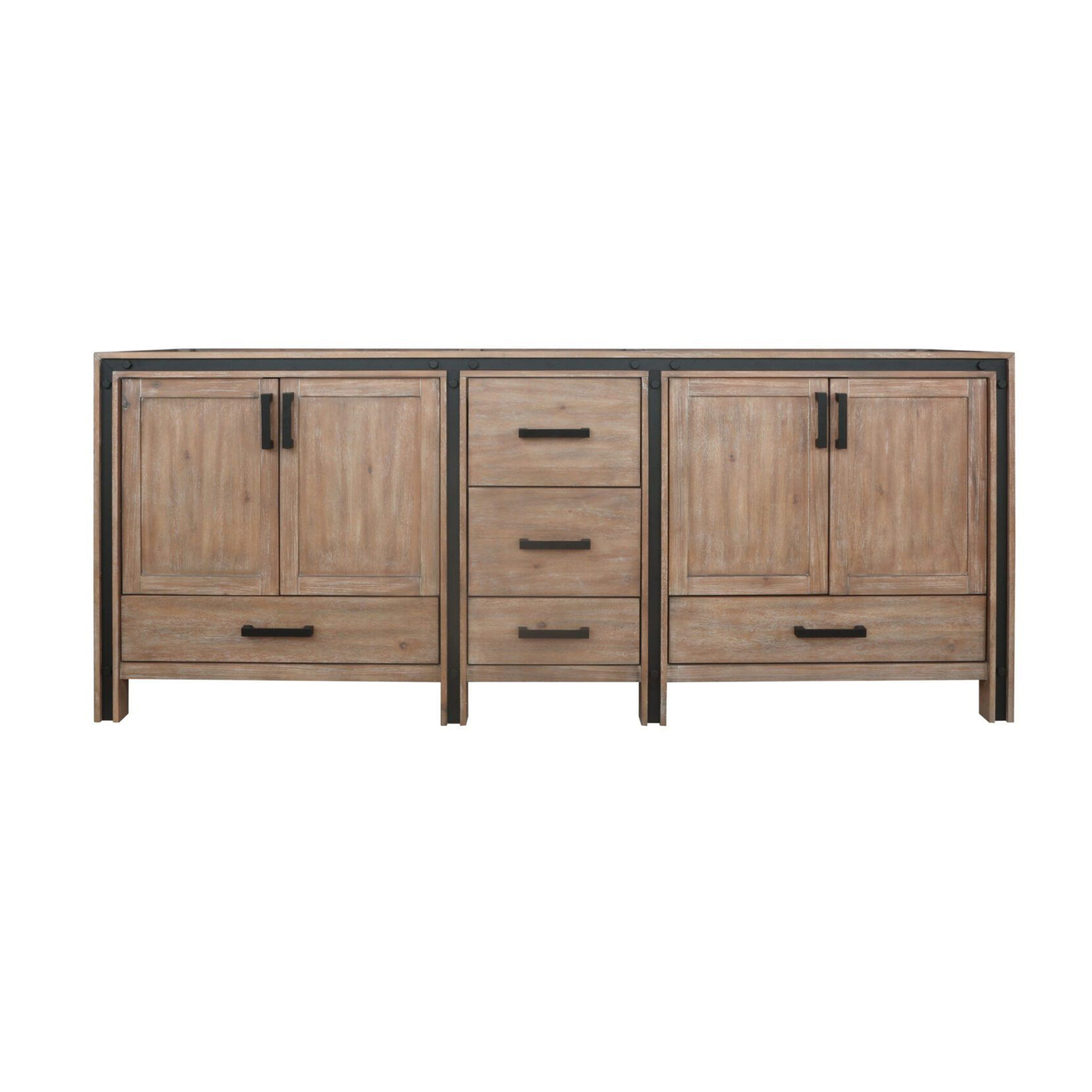Ziva 84 in W x 22 in D Rustic Barnwood Double Bath Vanity