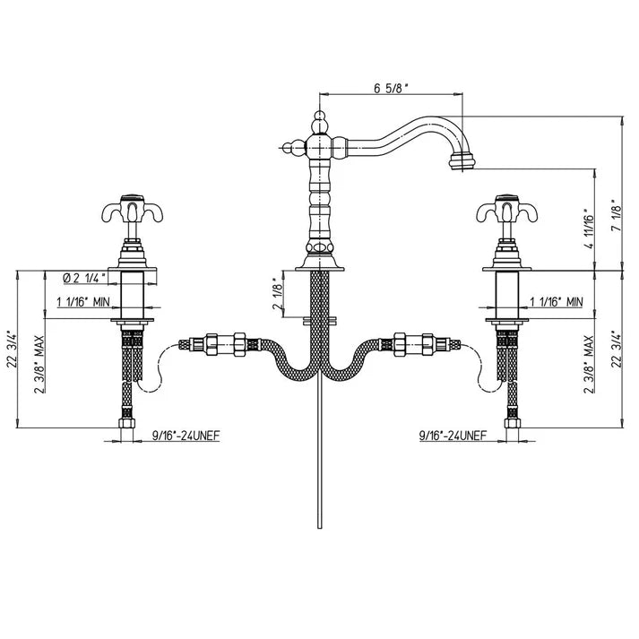 LaToscana 87PW214 “Ornellaia” Widespread Bathroom Faucet – Brushed Nickel