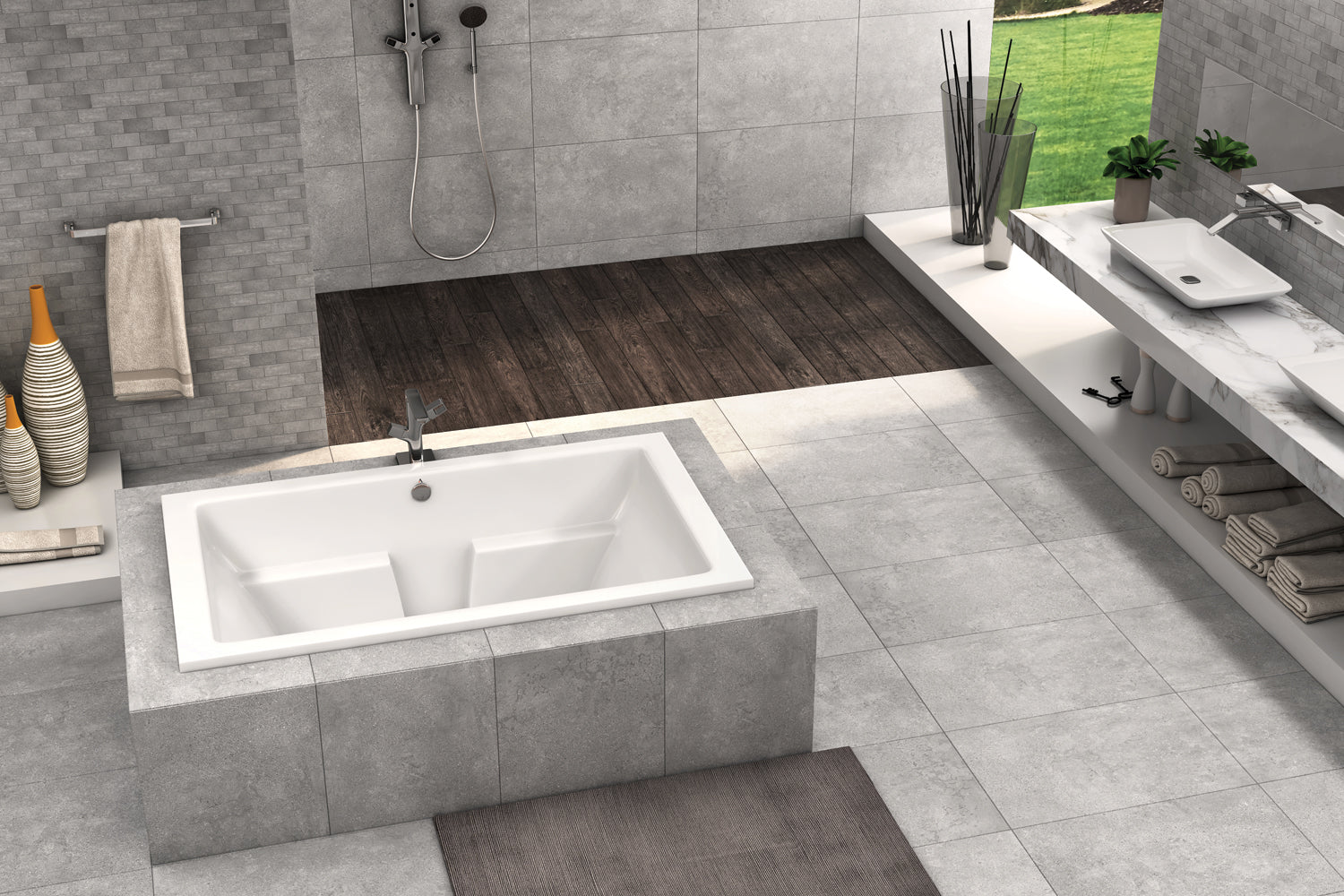 Americh Lana 6634 - Platinum Series Drop-in Bathtub LA6634P-WH