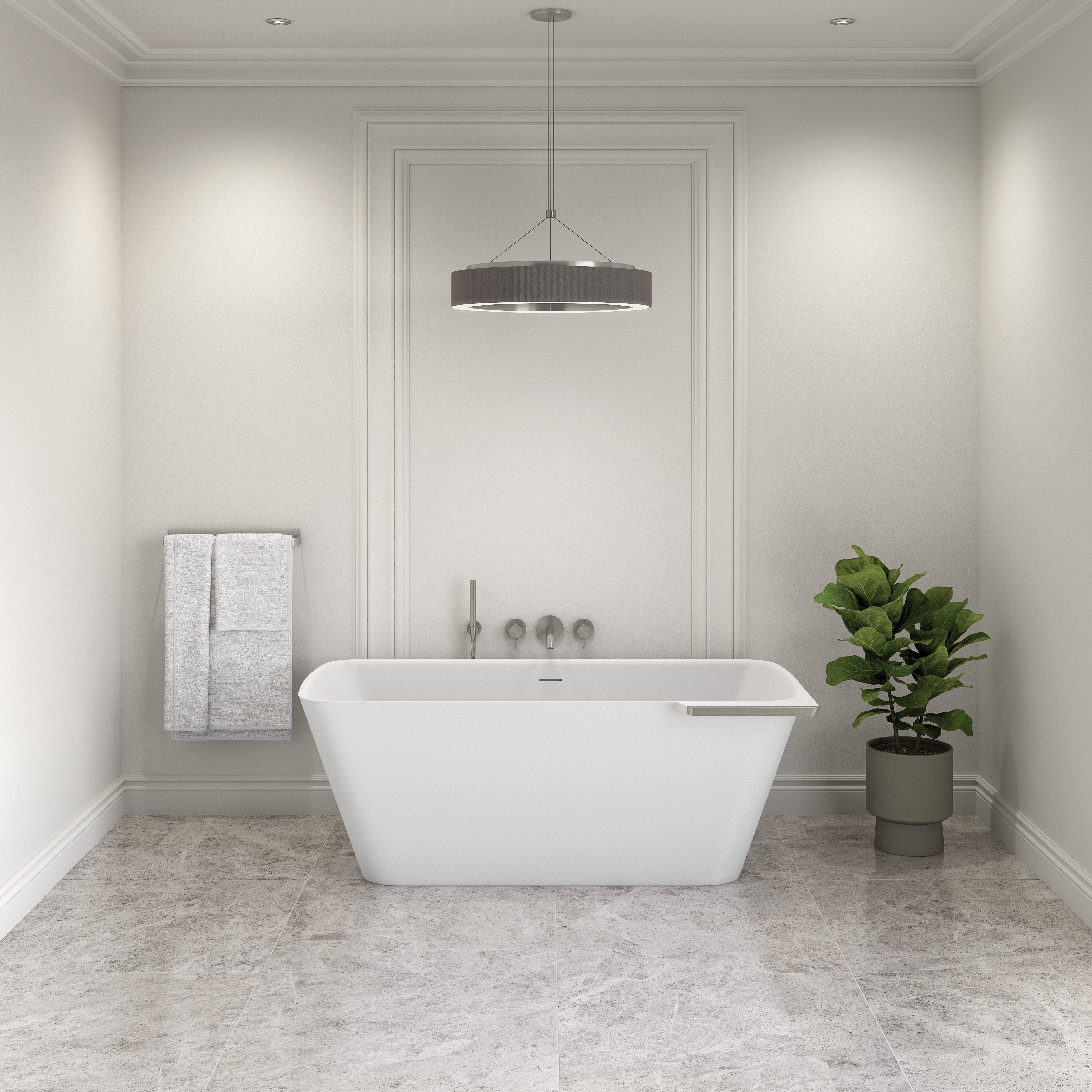 Lukas Solid Surface Bathtub with Metal Trim – BTLK6433 (Left/Right)