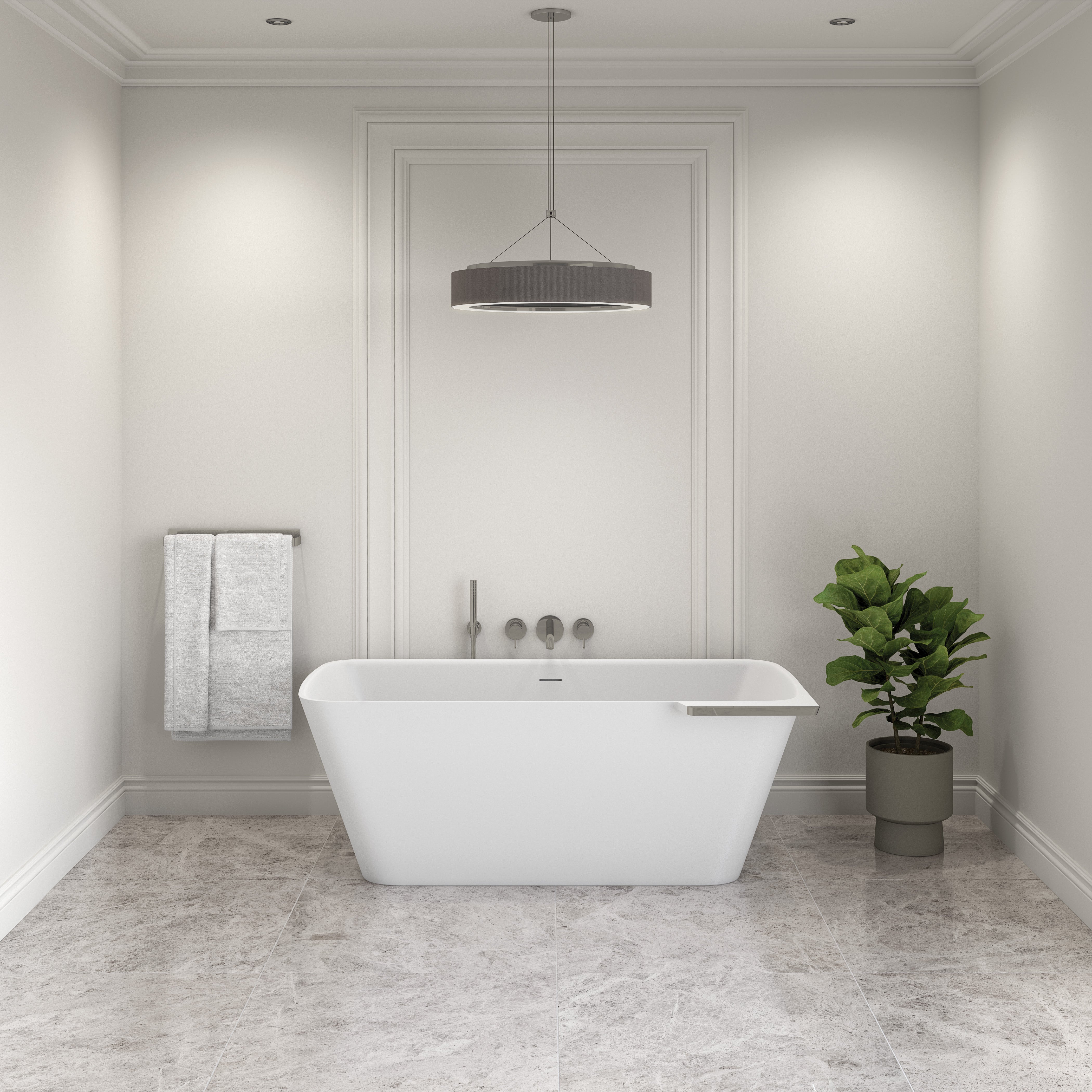 Lukas Solid Surface Bathtub with Metal Trim – BTLK6433 (Left/Right)