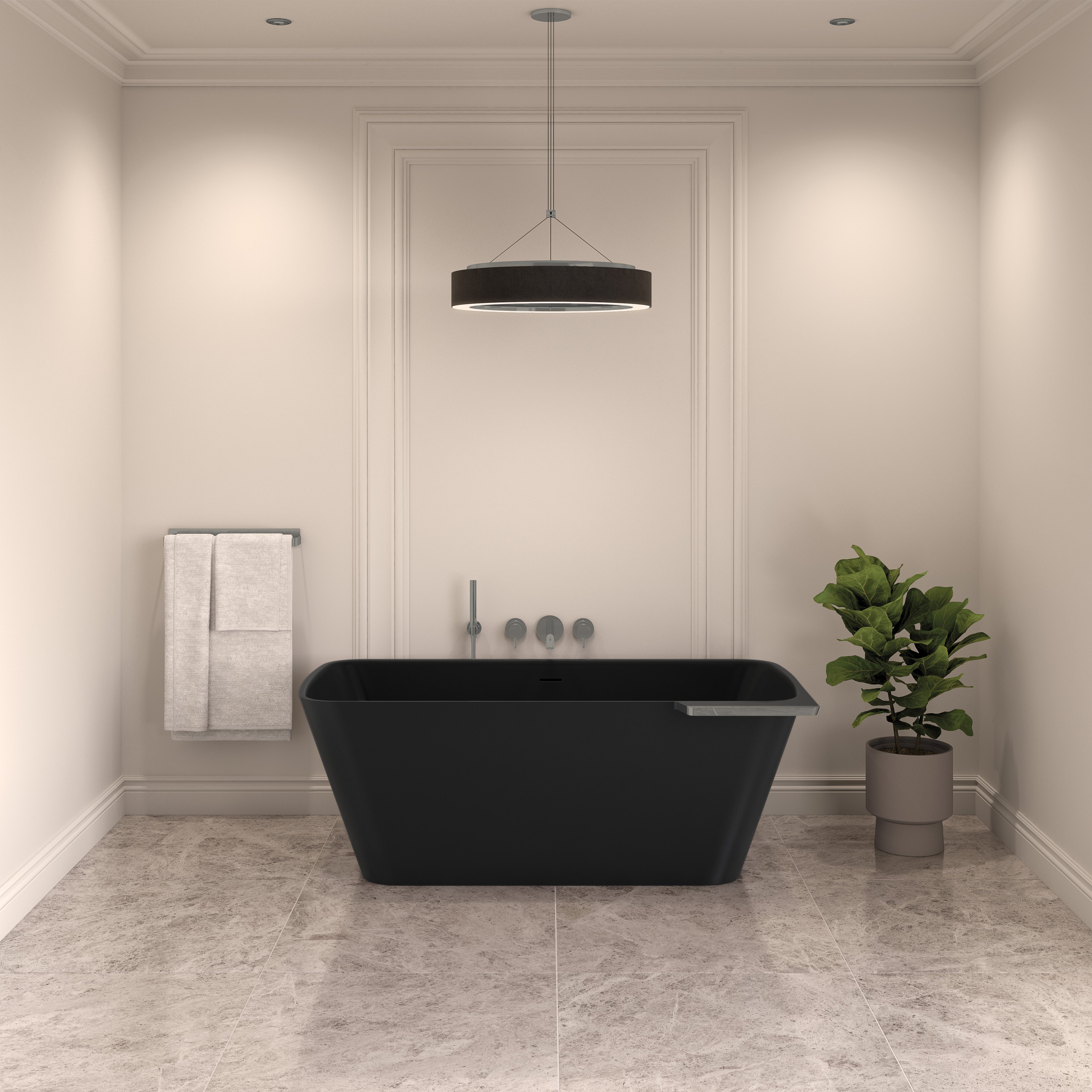 Lukas Solid Surface Bathtub with Metal Trim – BTLK6433 (Left/Right)