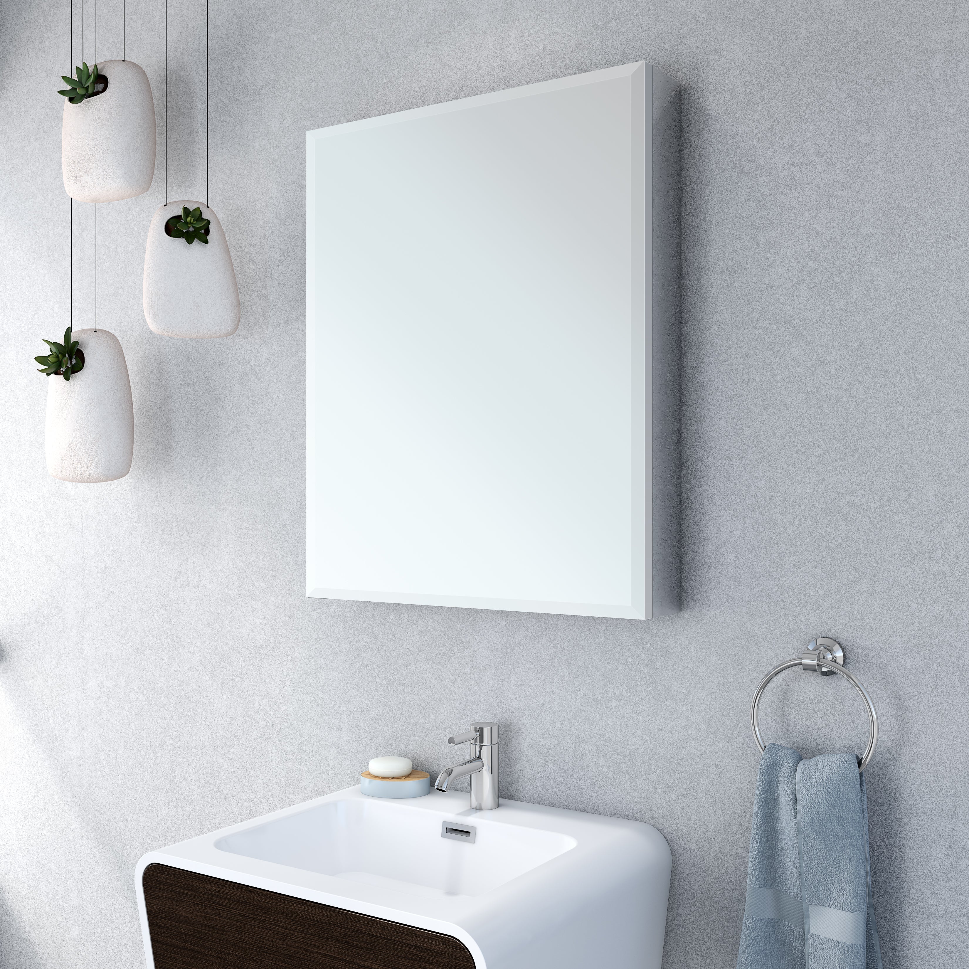 Single view beveled edge Medicine Cabinet