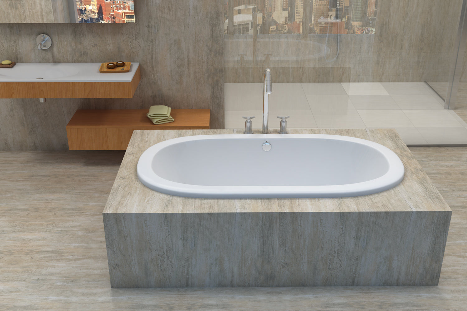 Americh Lynn 7135 - Luxury Series Drop-in Bathtub LY7135L-WH