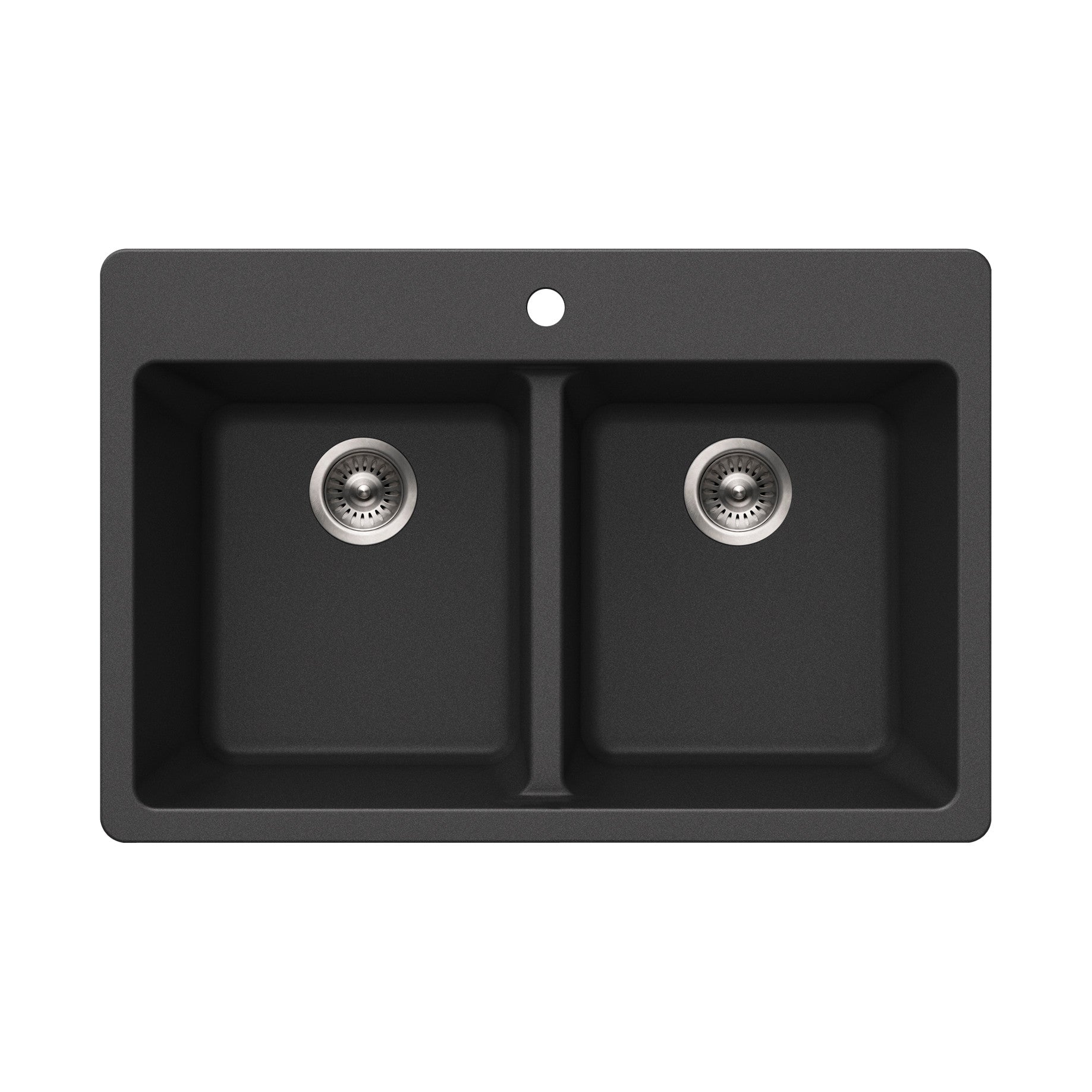 Houzer Quartztone 33 inch Granite Composite Drop-in Topmount 50/50 Double Bowl Kitchen Sink - M-300