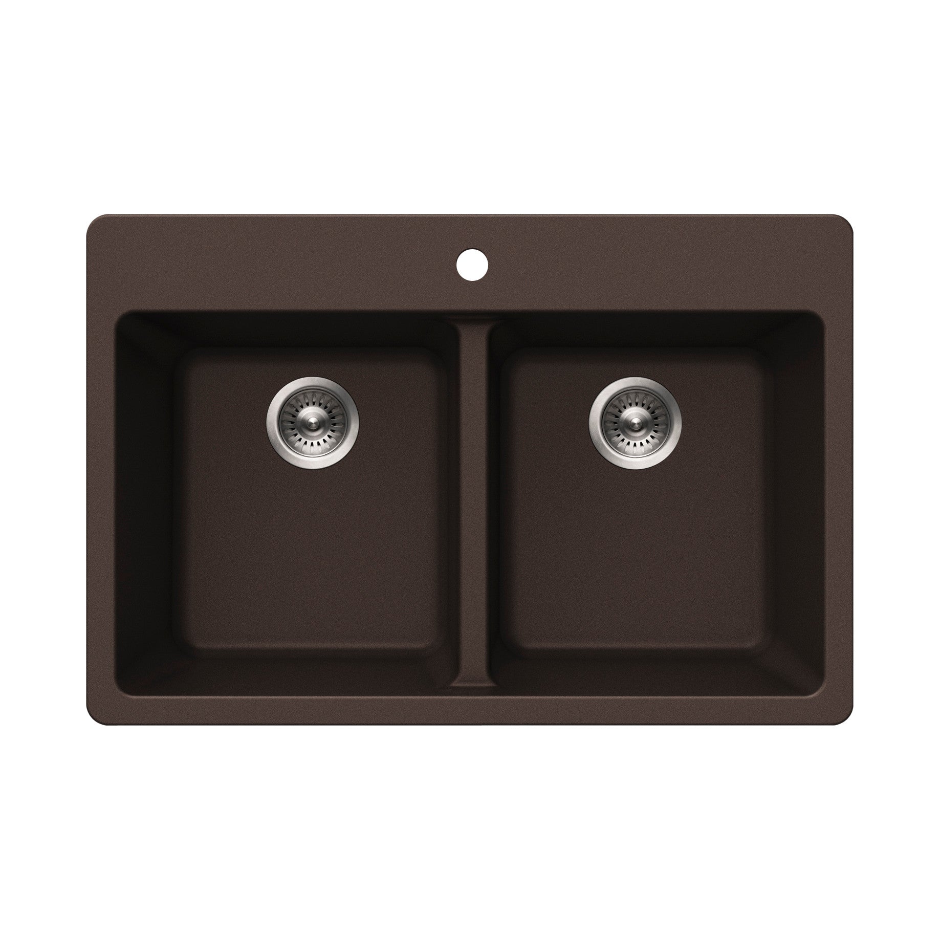 Houzer Quartztone 33 inch Granite Composite Drop-in Topmount 50/50 Double Bowl Kitchen Sink - M-300