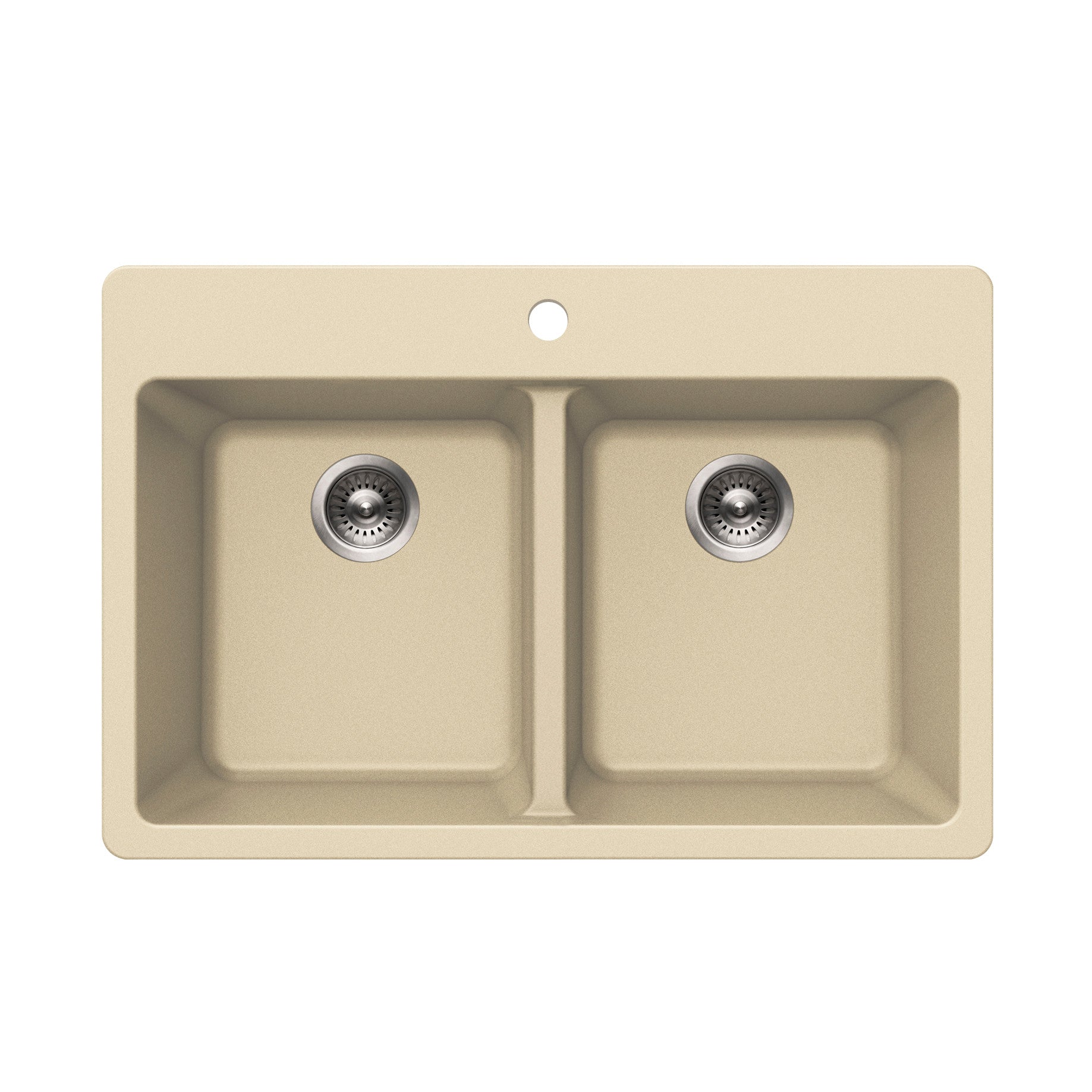Houzer Quartztone 33 inch Granite Composite Drop-in Topmount 50/50 Double Bowl Kitchen Sink - M-300
