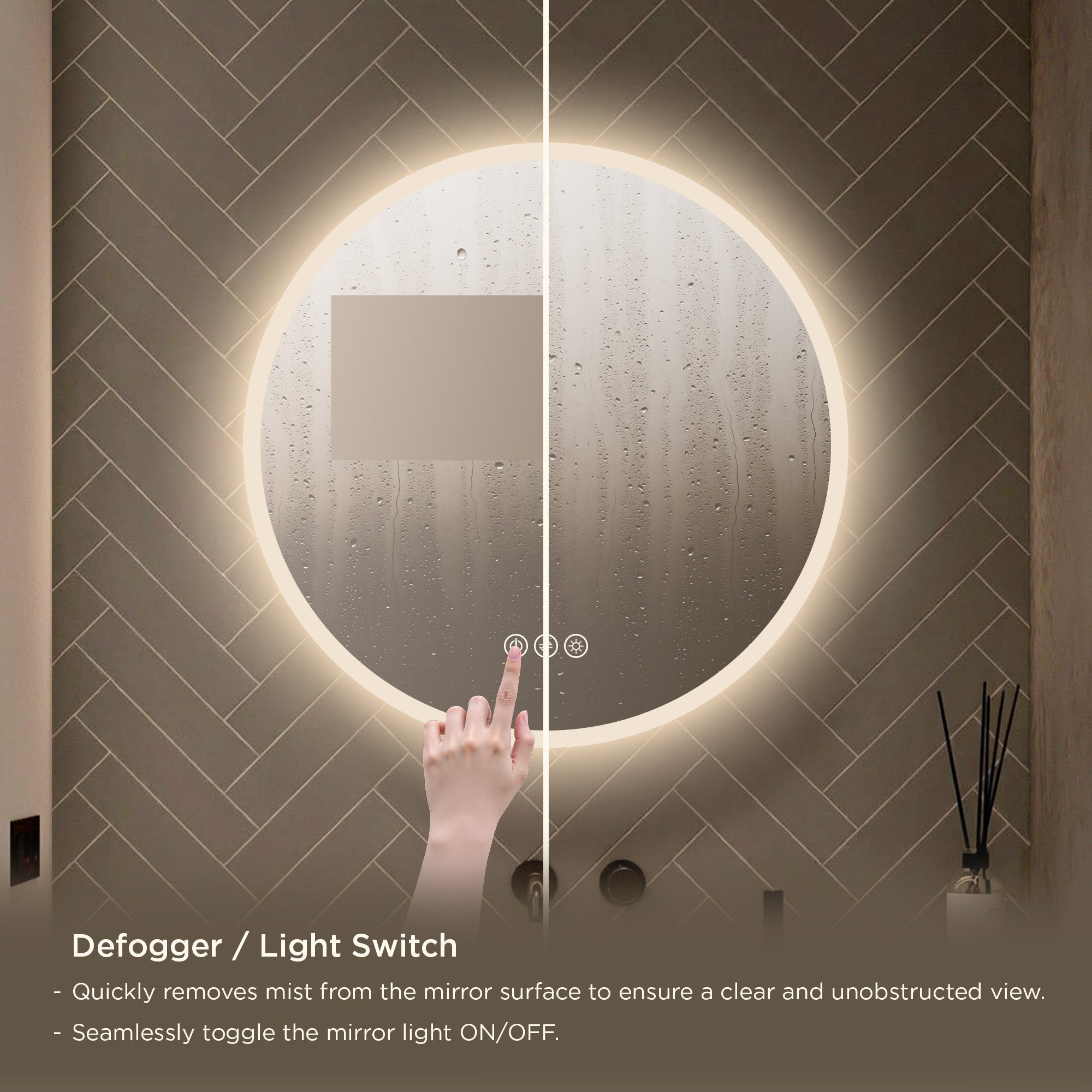 Blossom Orion Round LED Mirror with Frosted Side LED M3