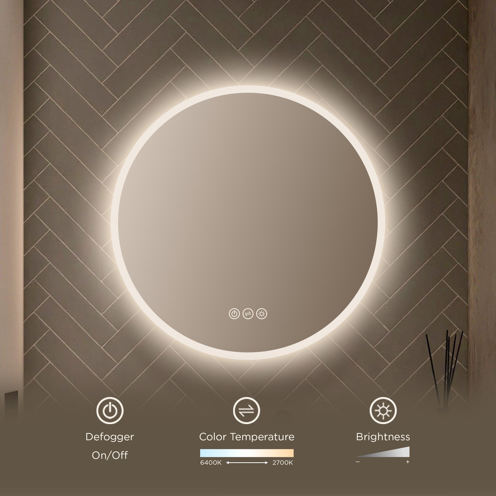 Blossom Orion Round LED Mirror with Frosted Side LED M3