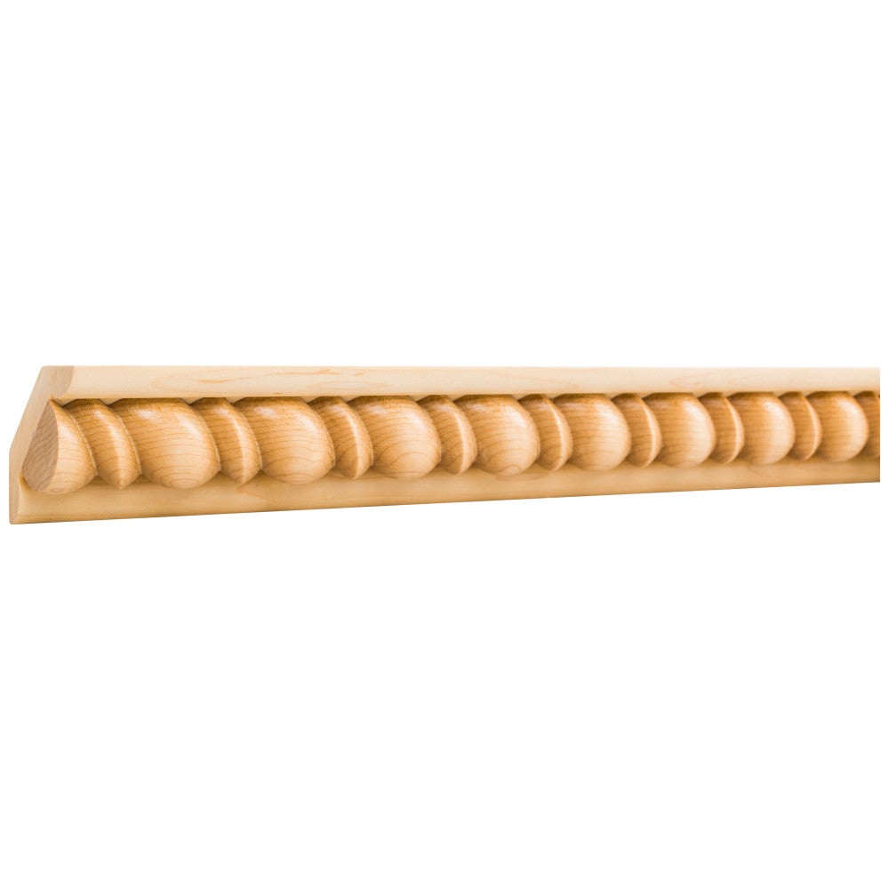 Hardware Resources 1-1/16" D x 2-3/4" H Poplar Beaded Rope Corner Moulding