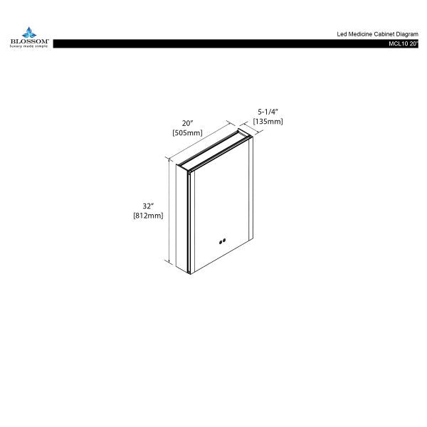 Pollux- 20 Inch LED Medicine Cabinet