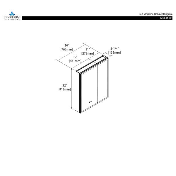 Capella - 30 Inch LED Medicine Cabinet