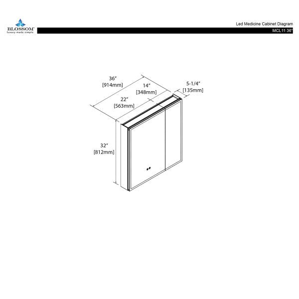Capella - 36 Inch LED Medicine Cabinet