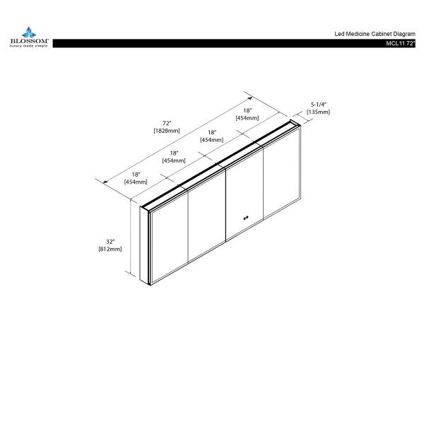 Capella - 72 Inch LED Medicine Cabinet